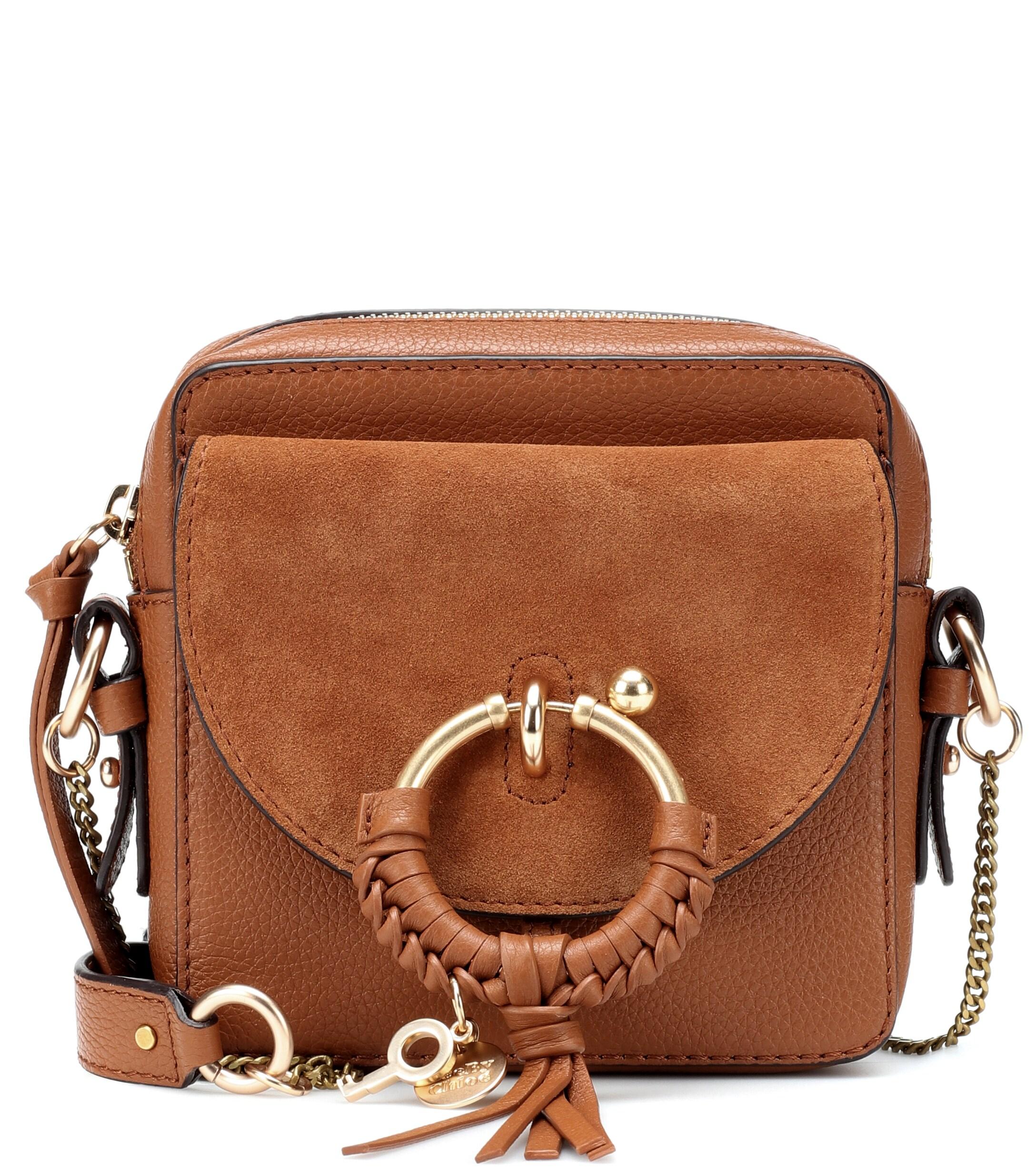 See By Chloé Leather Joan Mini Camera Crossbody Bag in Brown - Lyst