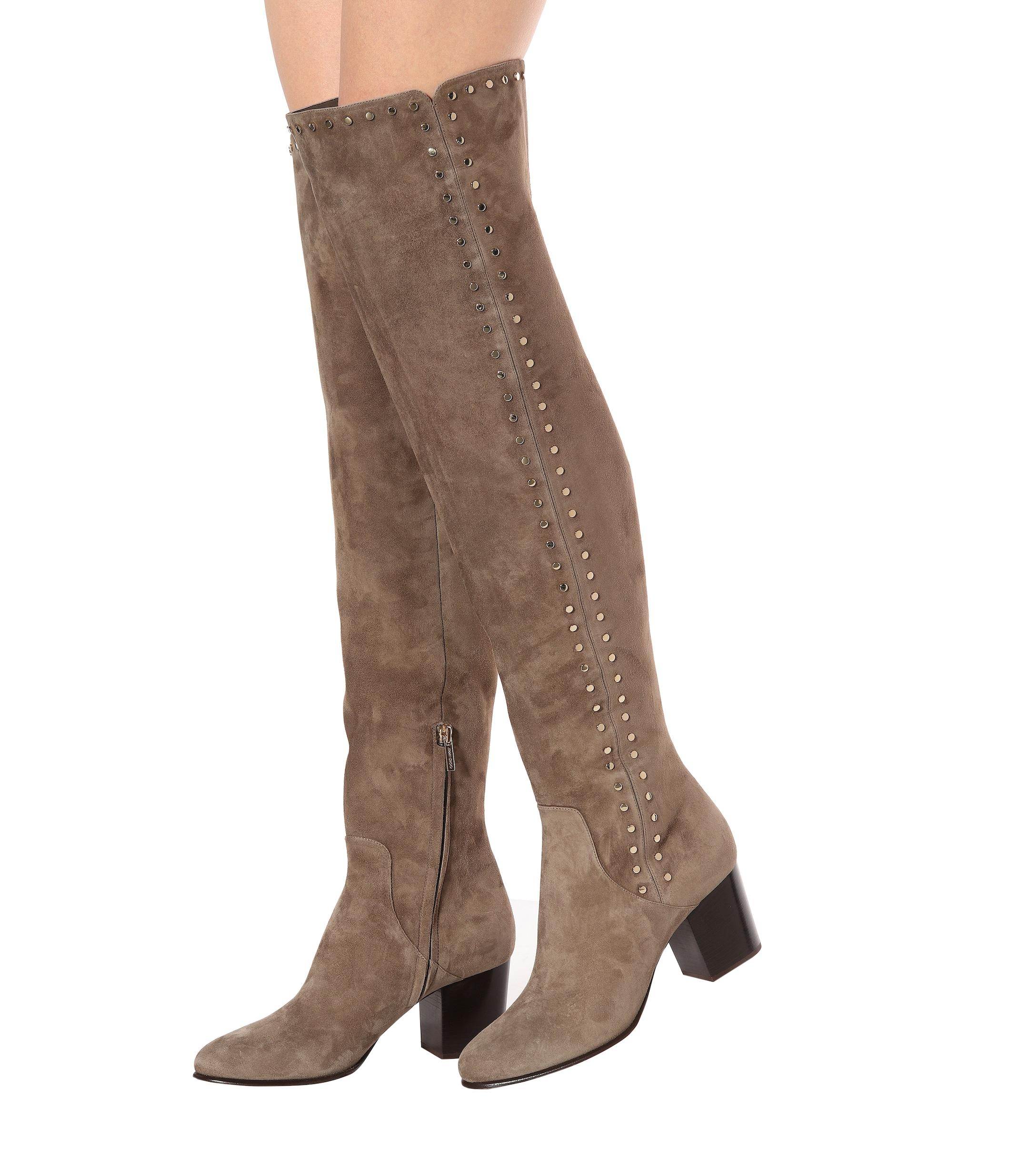 Jimmy Choo Harlem 65 Suede Over-the-knee Boots in Brown | Lyst