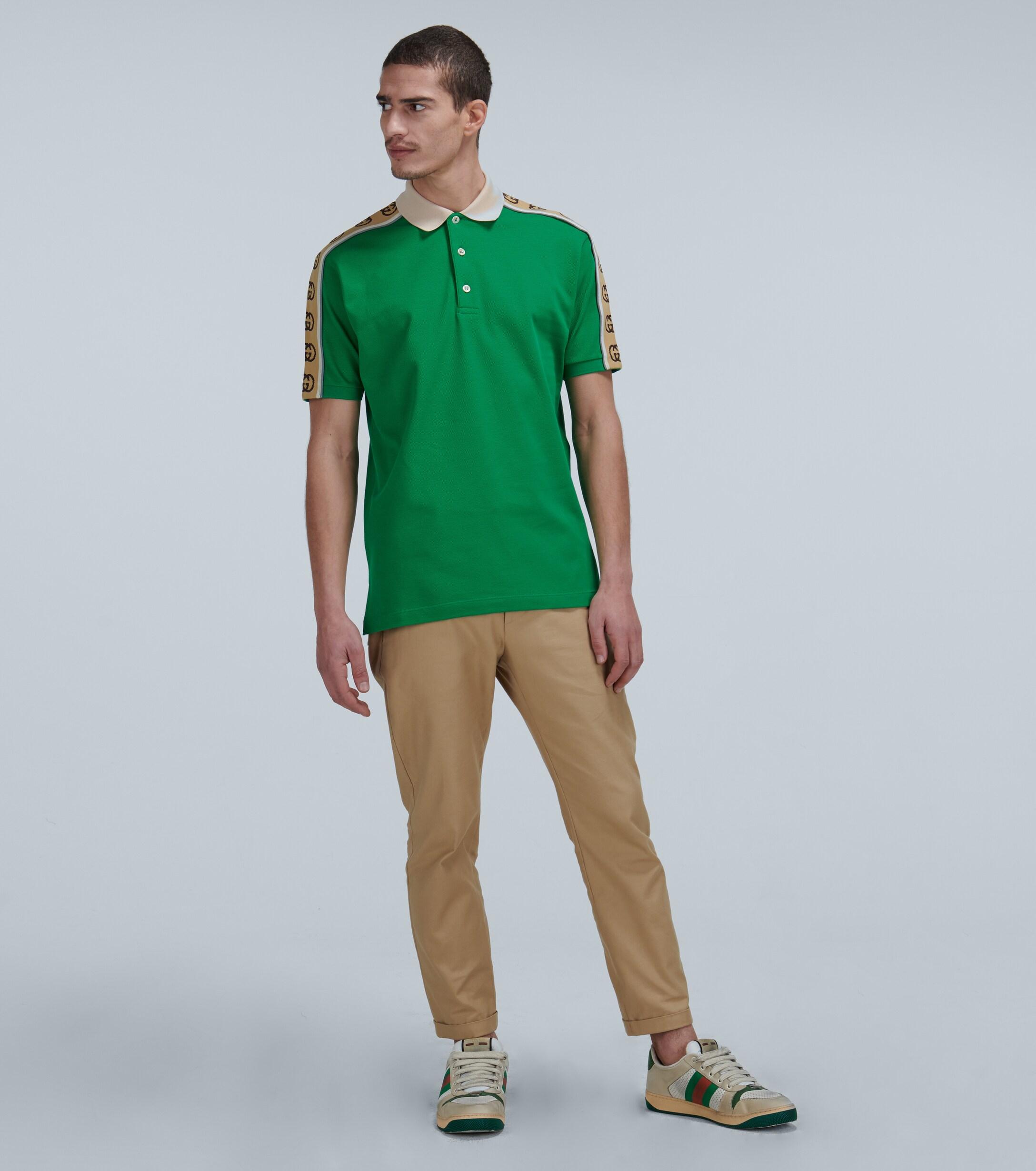Gucci Polo With Interlocking G Stripe in Green Lyst