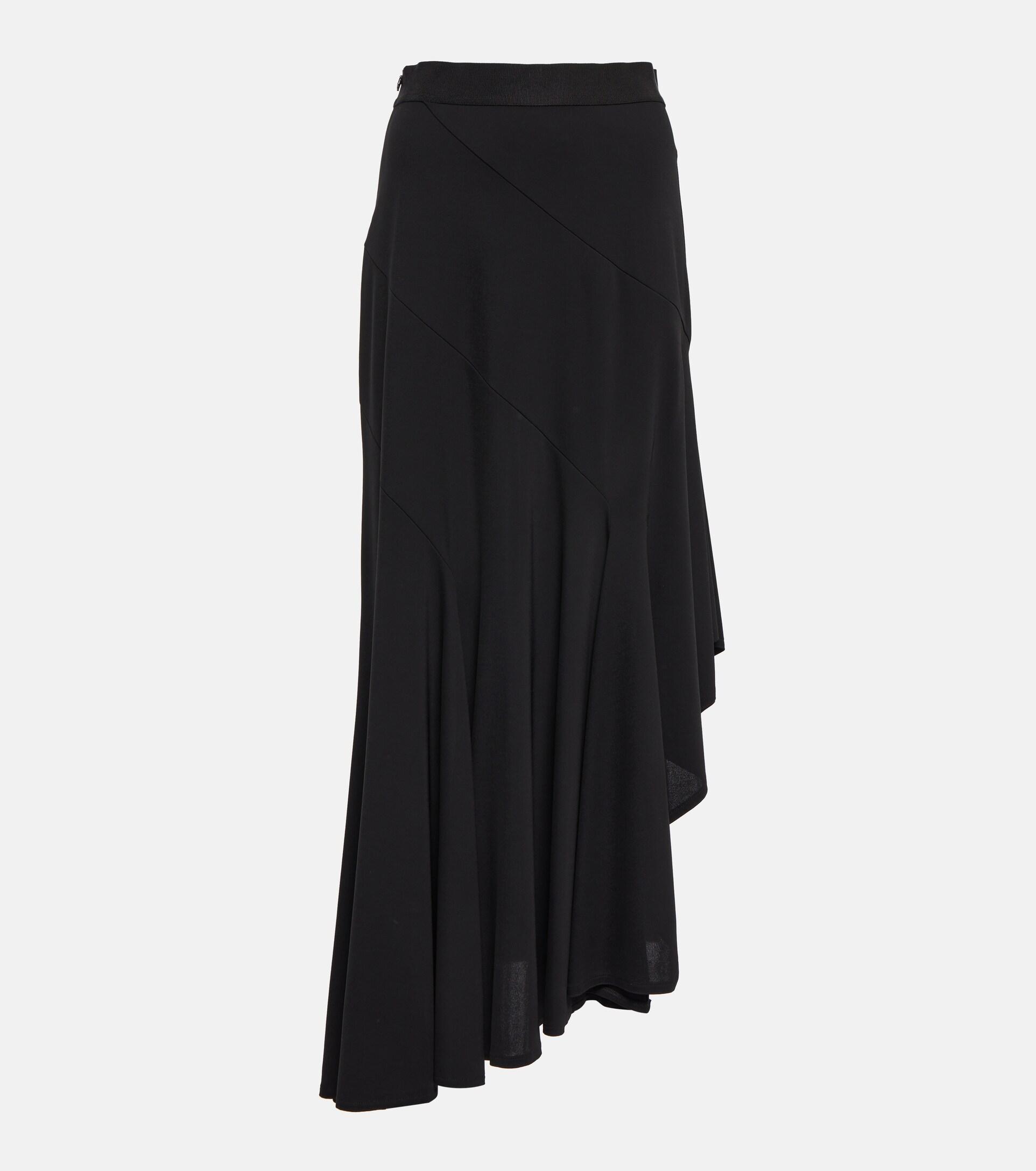 Max Mara Estella Asymmetrical Maxi Skirt in Black | Lyst