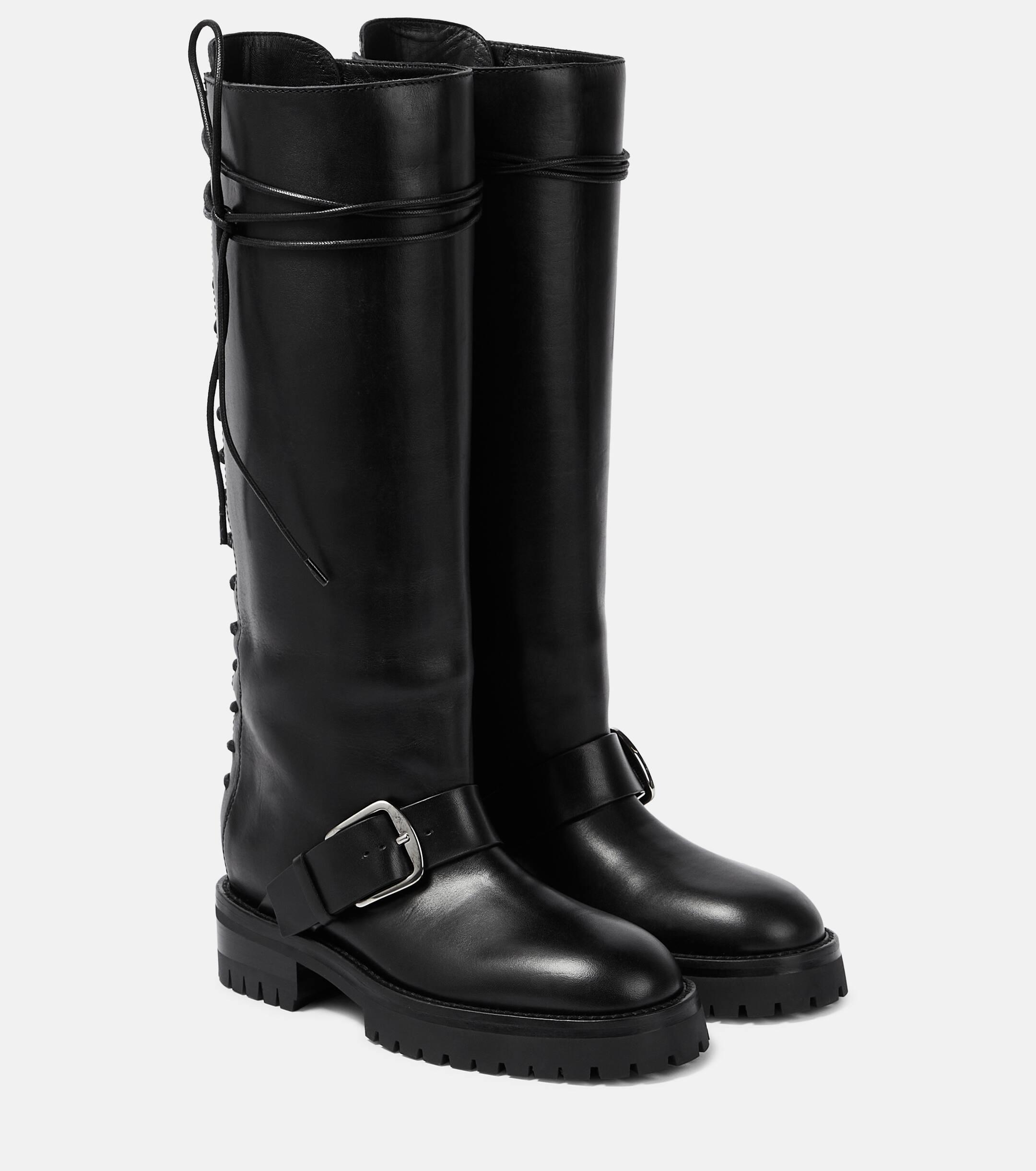 靴 11AW\"Ann Demeulemeester\"pirates boots Ann Demeulemeester black pirate boots with curved heel (40