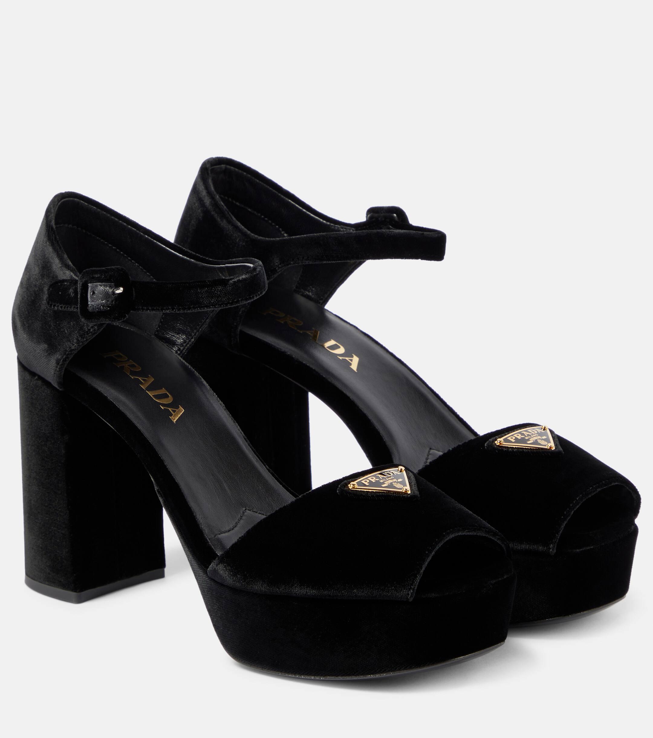 Prada velvet sandals hotsell
