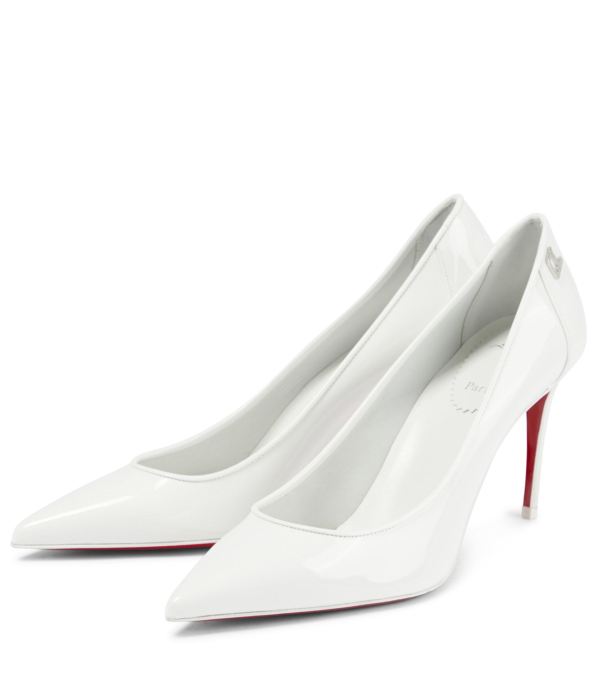 Lace Up Kate - 85 mm Pumps - Mesh, lace Mariée and leather - Off white - Christian  Louboutin