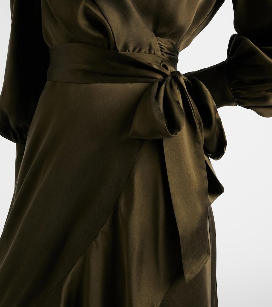 dark green satin wrap dress NWT Anthropologie Dark Teal Green Satin Wrap Dress Size 0