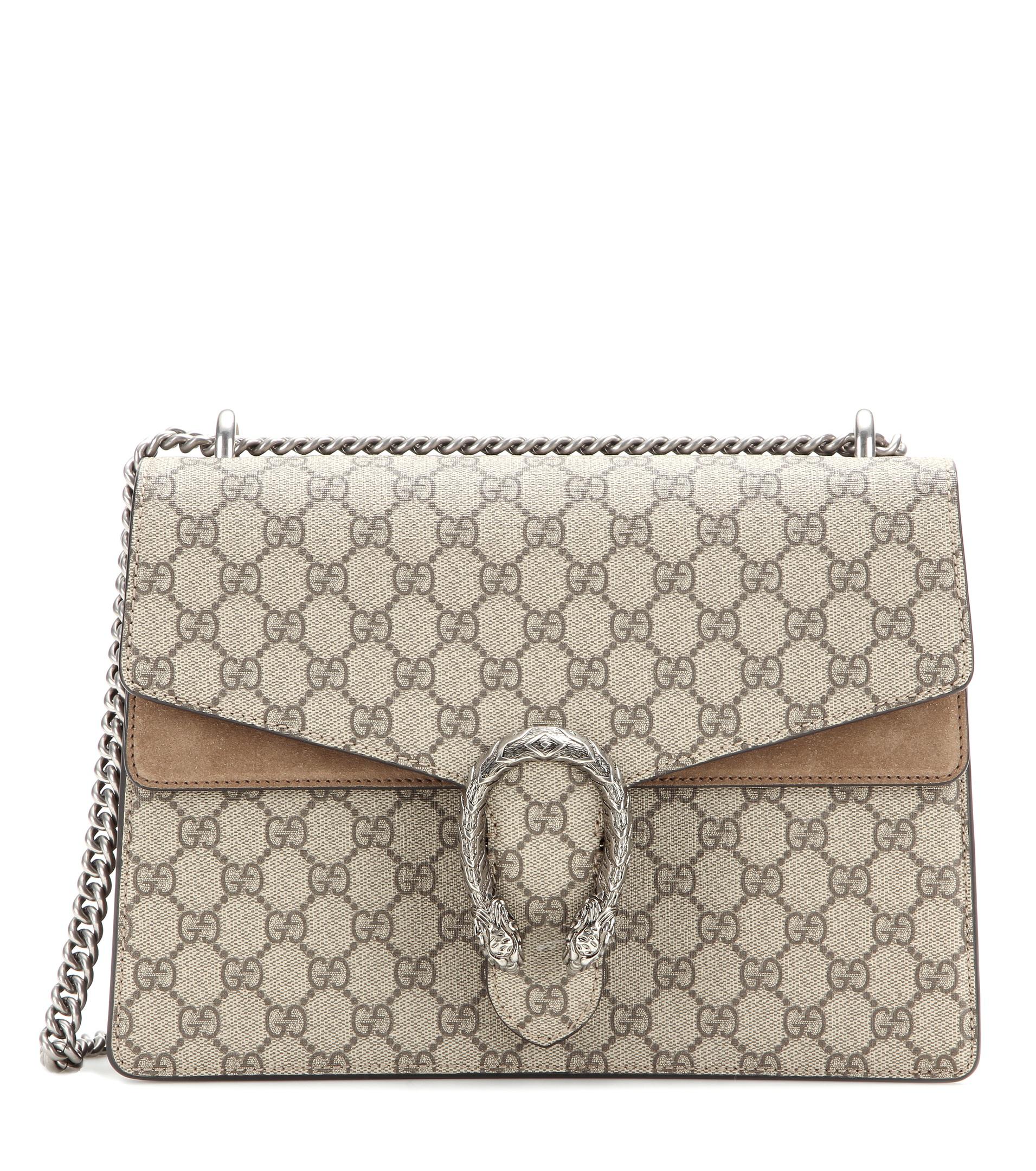 Gucci Dionysus Gg Supreme Medium Coated Canvas And Suede