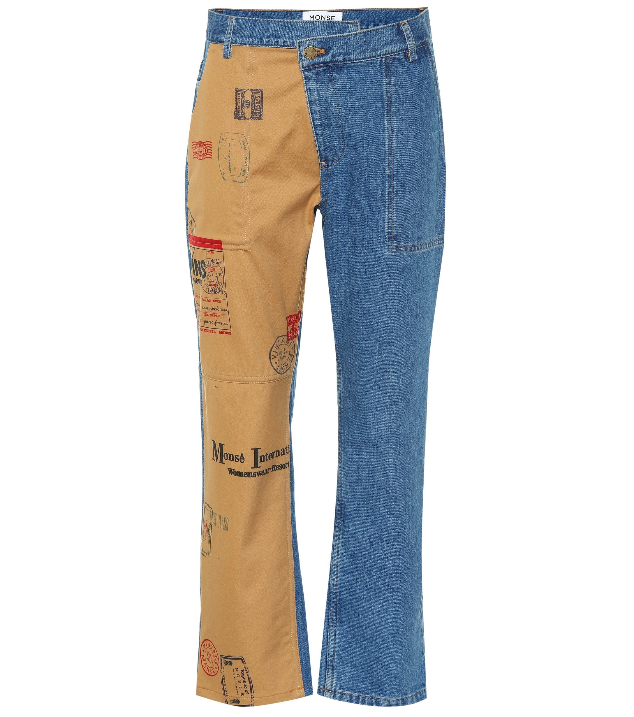 Monse Denim Straight-leg Cropped Jeans in Blue - Lyst