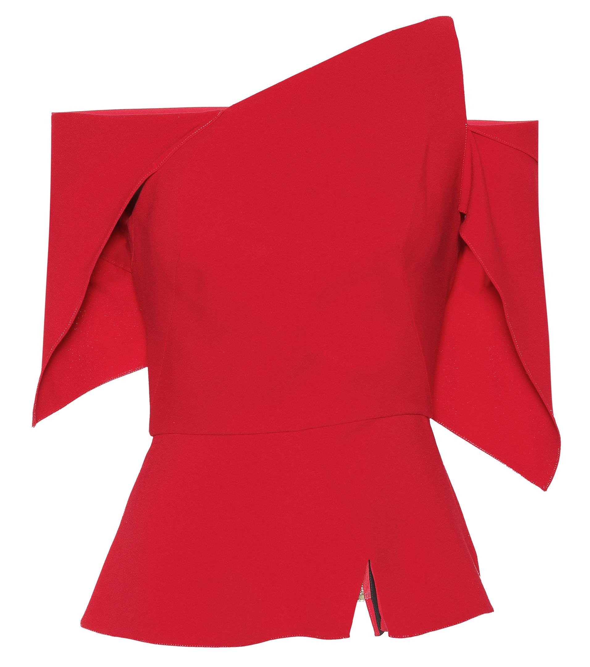 Roland Mouret Synthetic Scott Crêpe Top in Red - Lyst