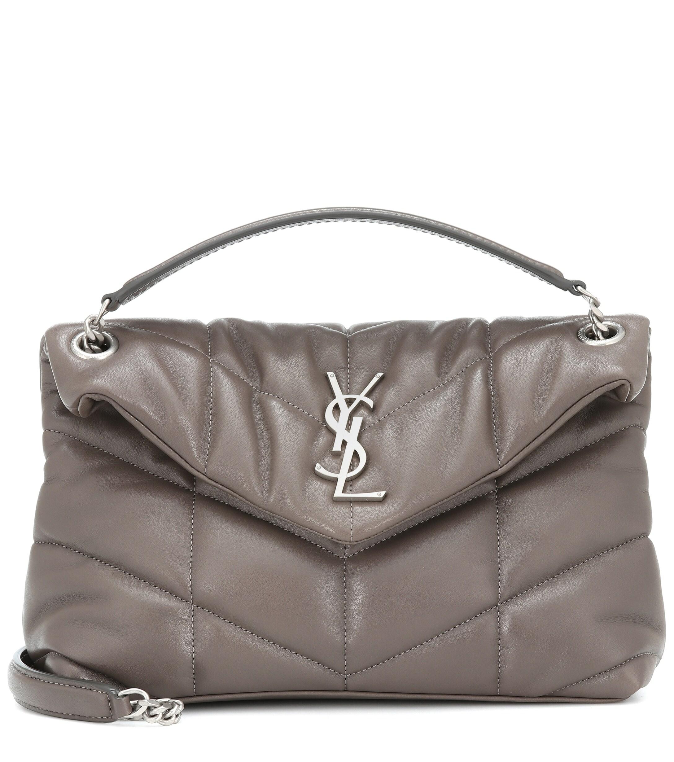 Saint Laurent Loulou Puffer Small Shoulder Bag in Gray | Lyst