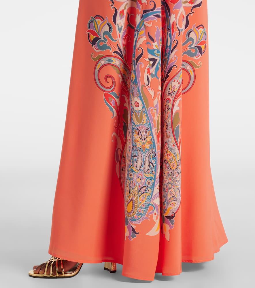 ワンピース ETRO Women Mid Skirts WRHA0332 99IAD24A0251 ORANGE Etro Orange 100% Silk Pleated Drawstring Knee Length Midi