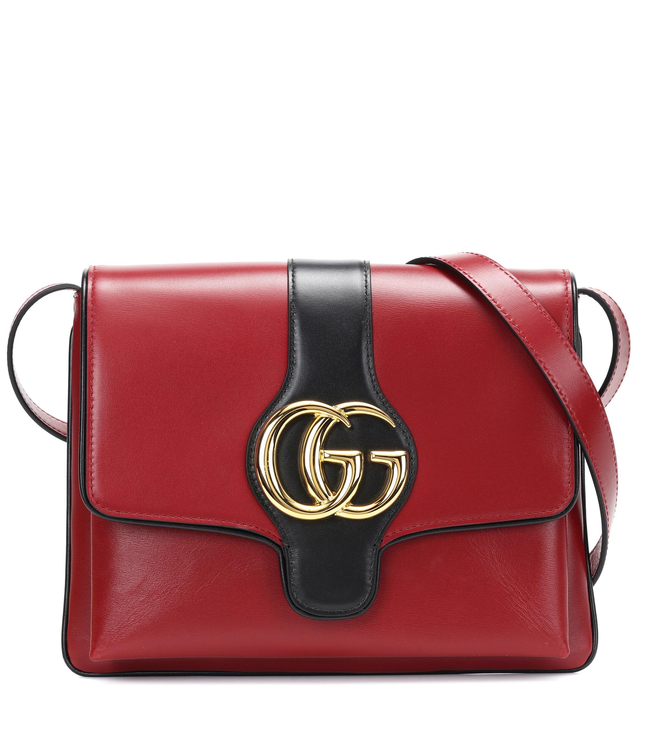 Gucci Red/Black Leather Medium Arli Crossbody Bag