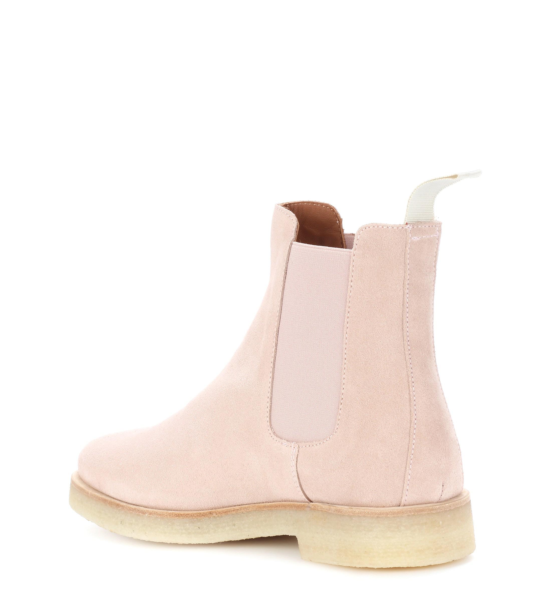 Common Projects Suede Chelsea Boots in Light Pink (Pink) - Lyst