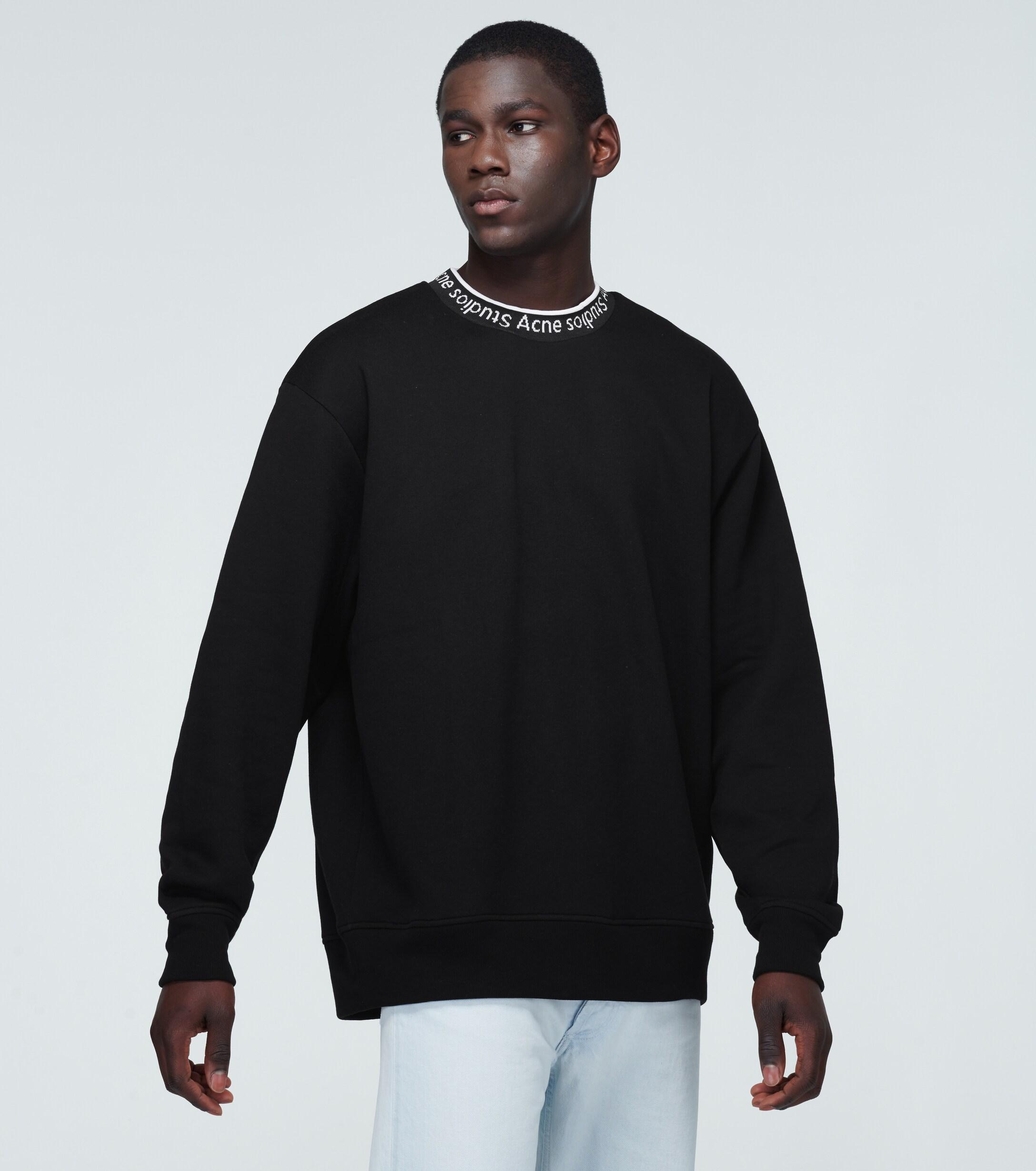 Acne Studios Cotton Fulton Logo Ribbed Sweatshirt in Black for Men 