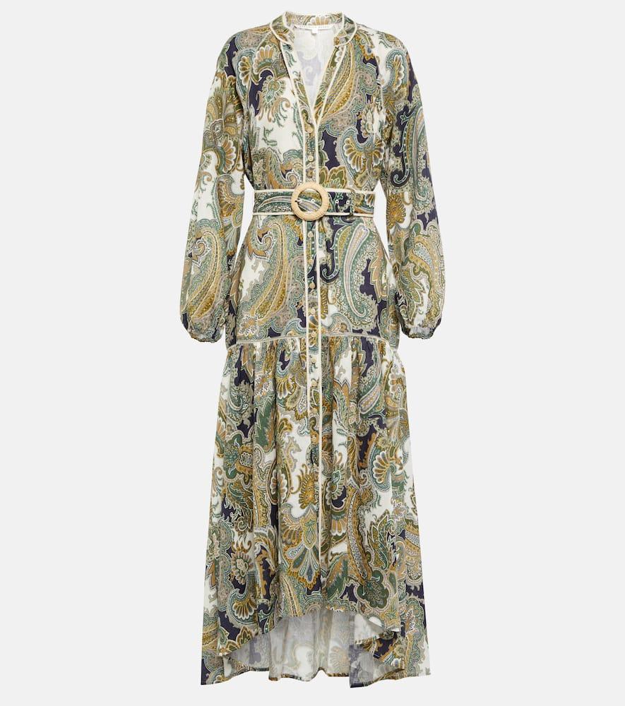 Veronica Beard Kadar Printed Linen Midi Dress | Lyst