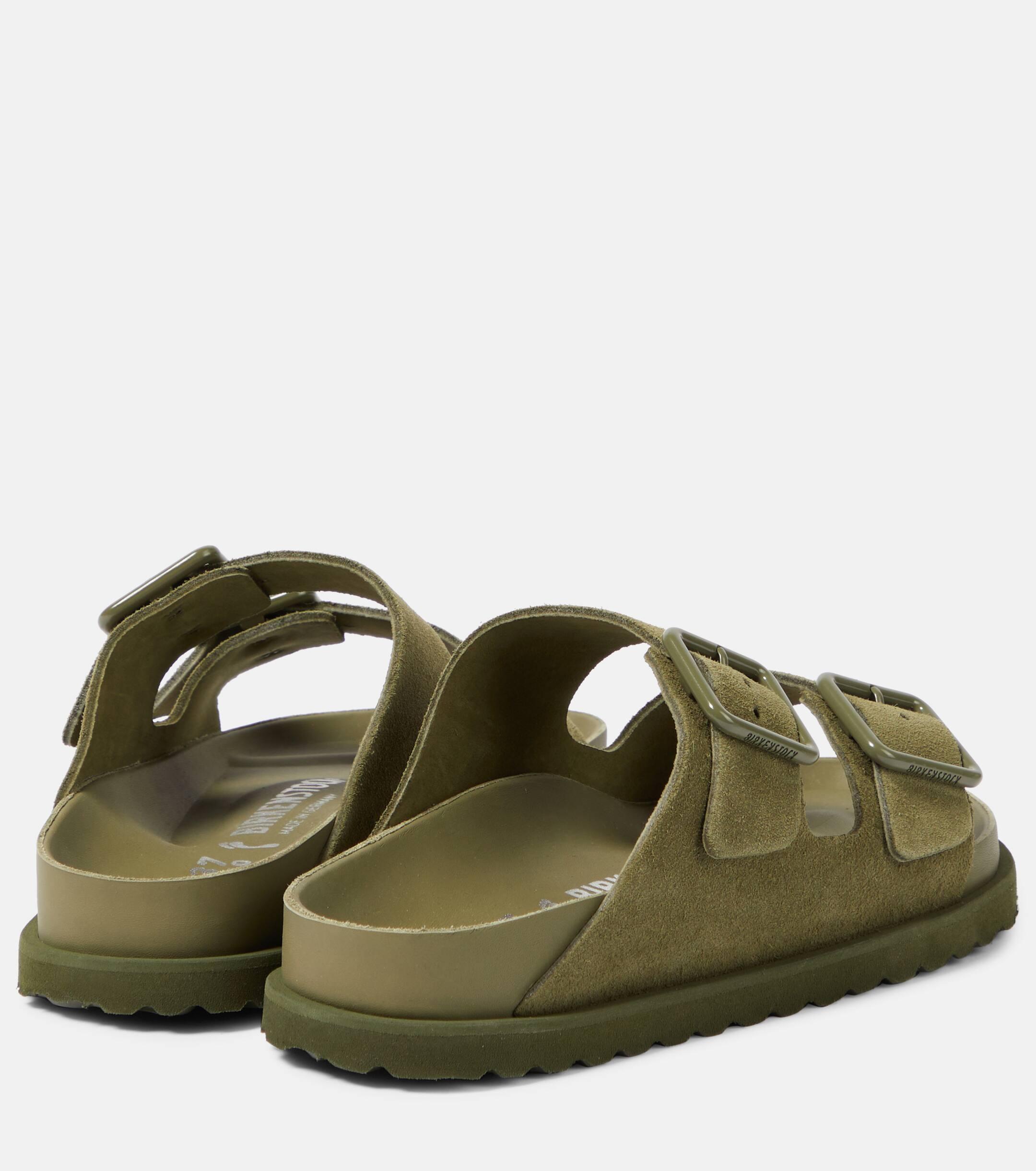 Olive green suede birkenstocks sale