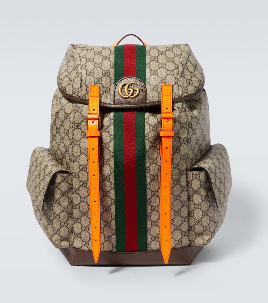 Gucci GG Leather trimmed Backpack in Natural for Men Lyst