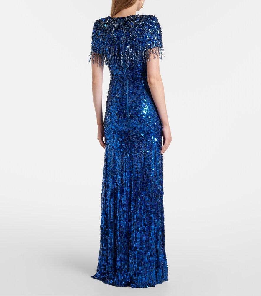 princess polly baby blue dress ASOS Sequin Fringe Mini Bandeau Dress in Blue main image 1