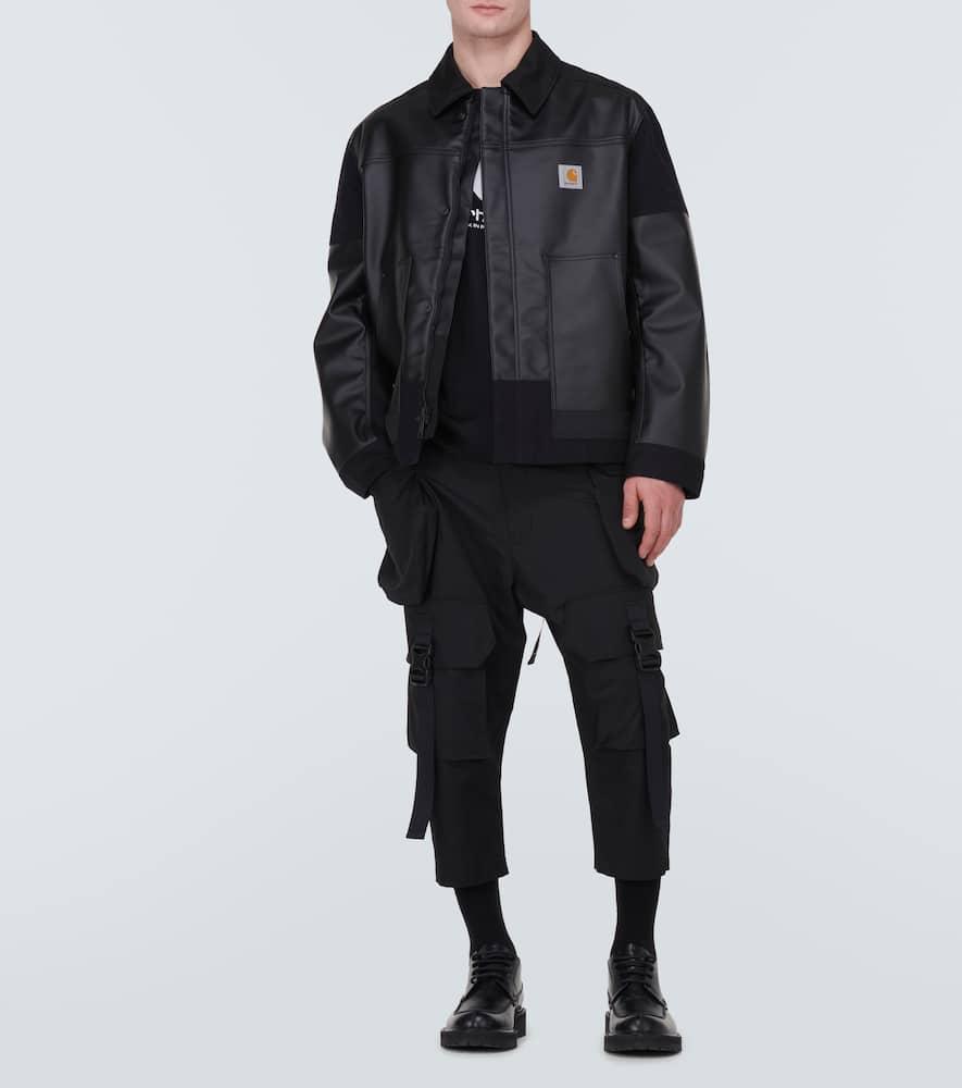 Junya Watanabe X Carhartt Faux Leather Jacket in Black for Junya Watanabe X Carhartt Faux Leather Jacket in Black for