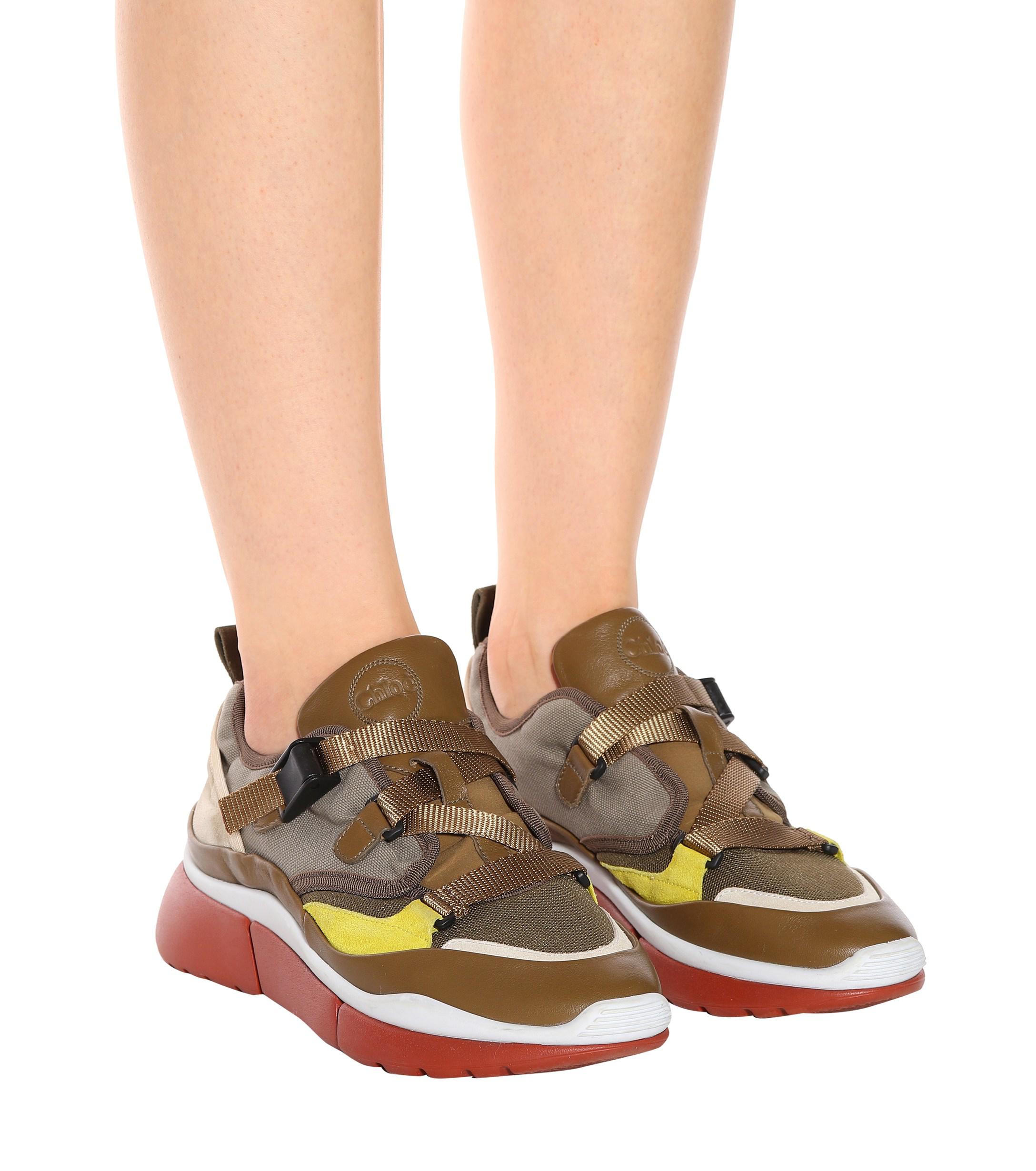 Chloé Sonnie Sneakers in Brown | Lyst
