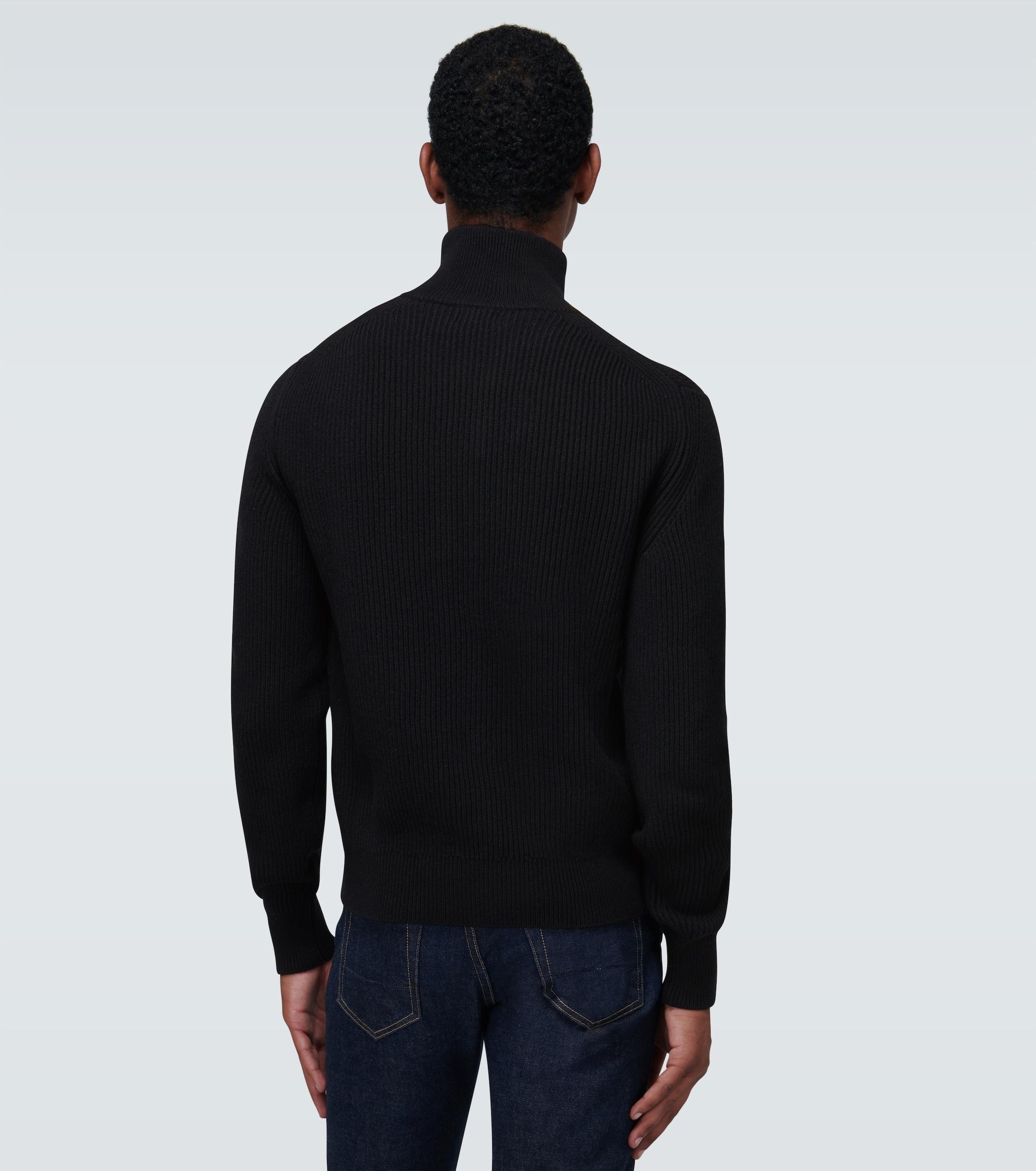 Tom Ford Zipped Cashmere Cardigan in Black - Lyst