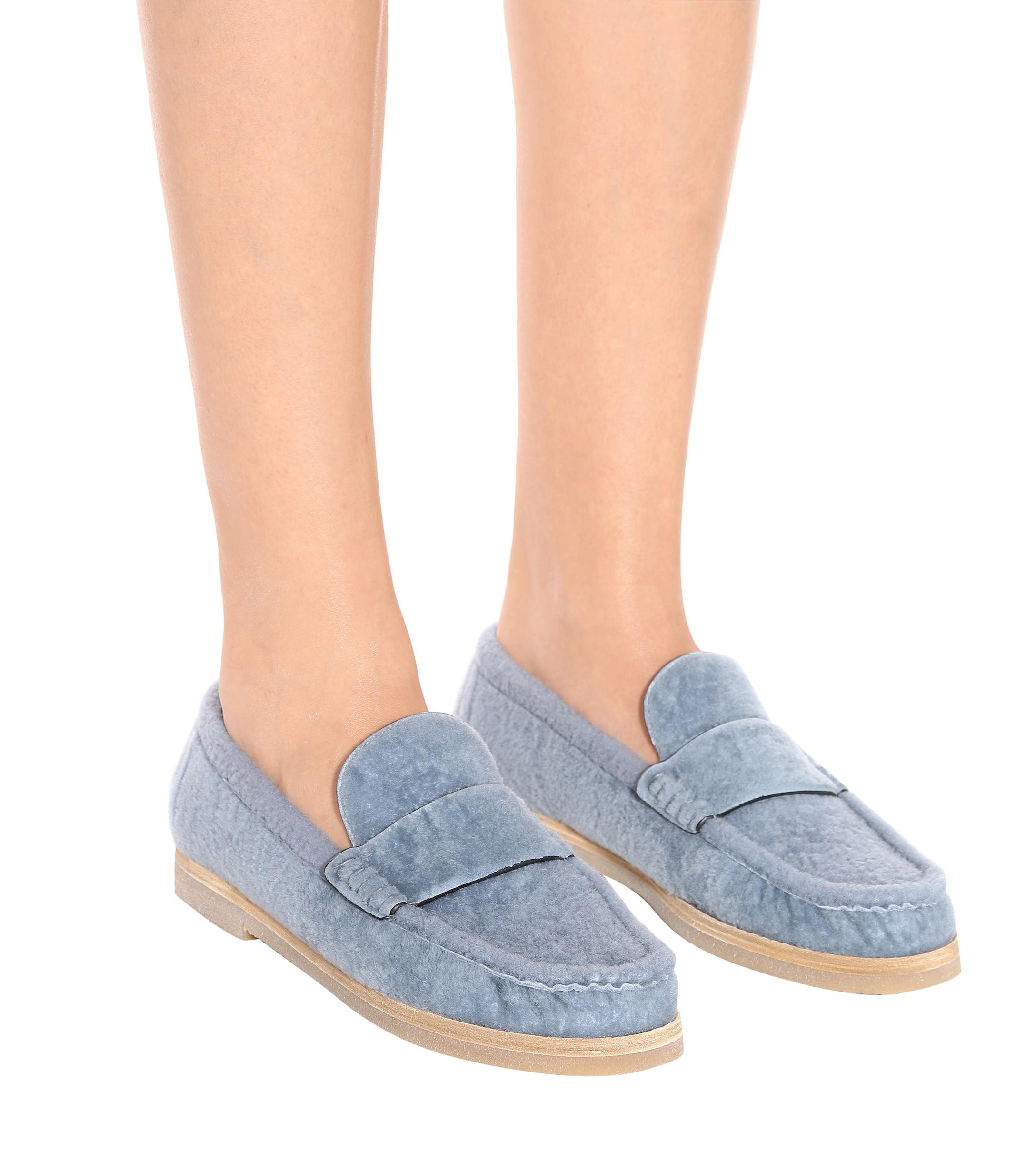 stuart weitzman shearling loafers