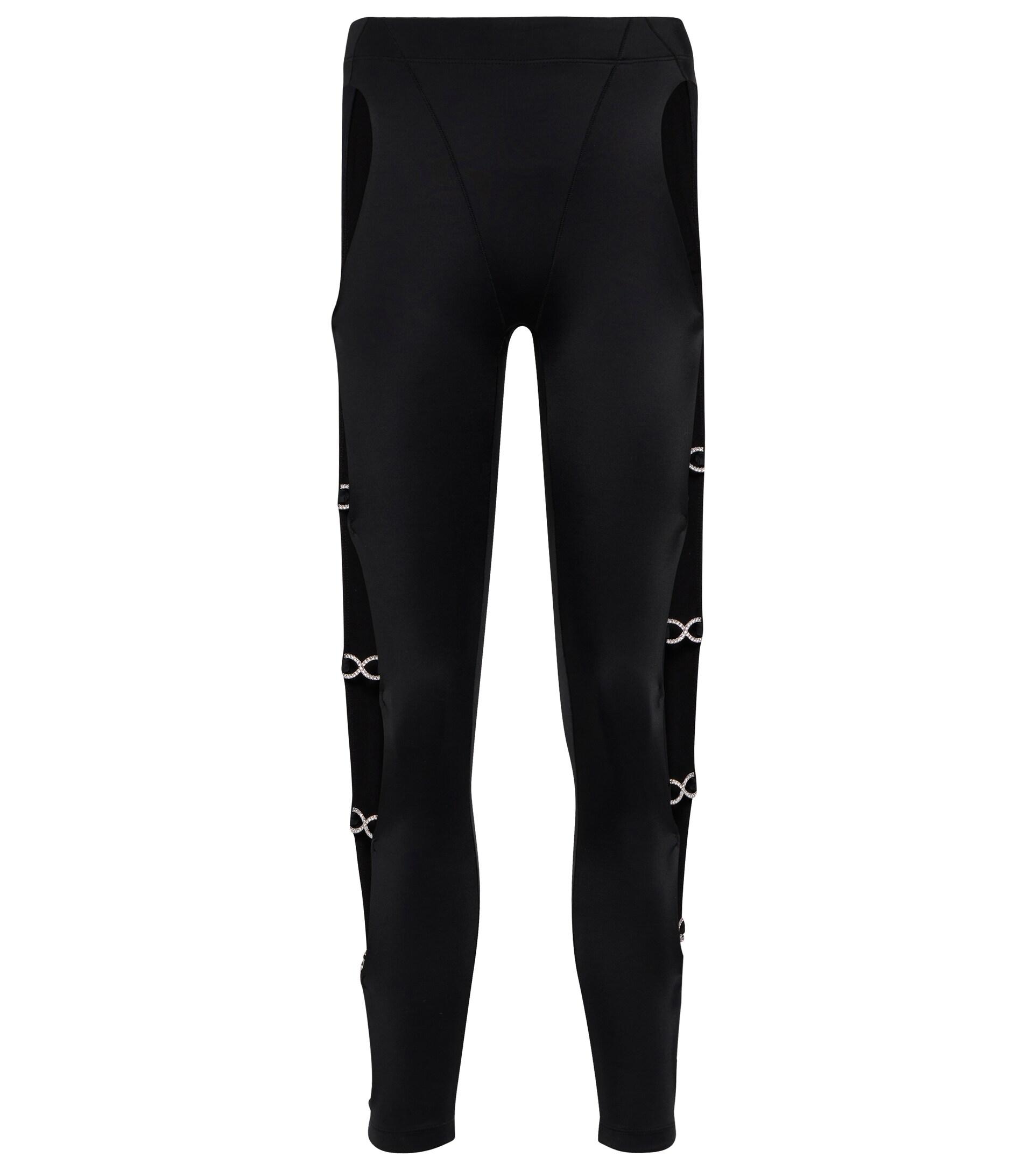 Adam Selman Sport Crystal Cutout High-rise leggings in Black | Lyst