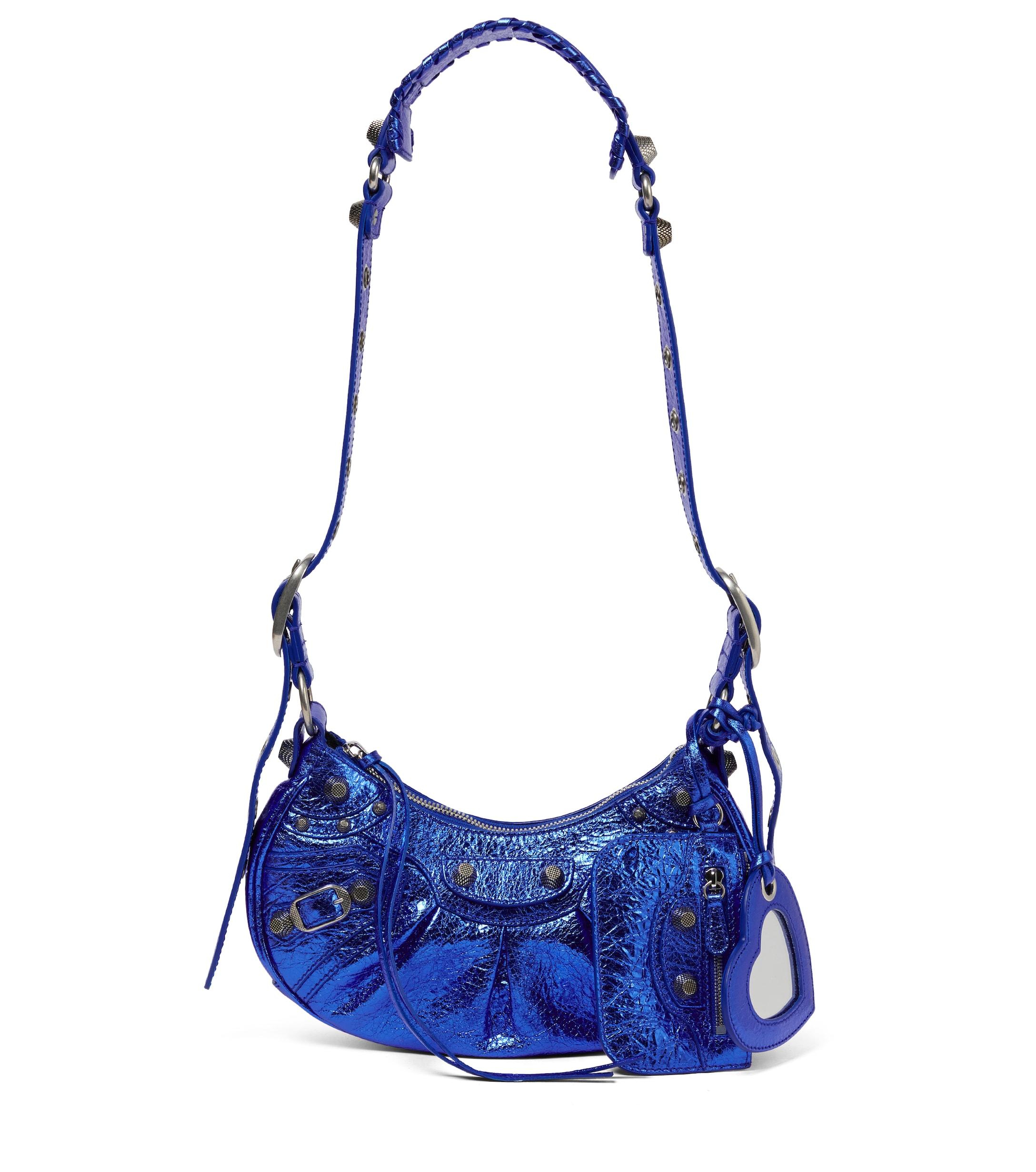 Balenciaga Le Cagole Mini Leather Shoulder Bag in Blue | Lyst