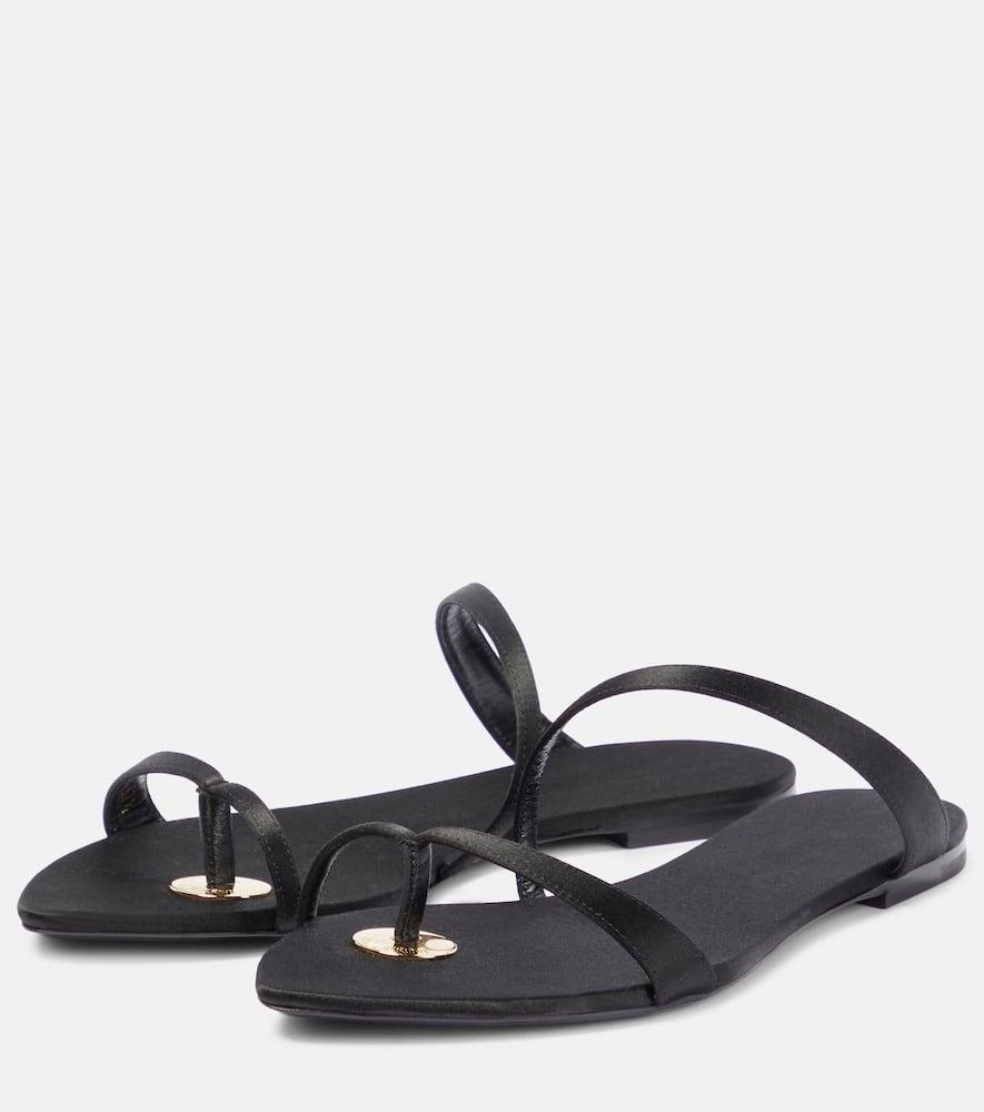 Saint Laurent Tanger Leopard-print Flat Sandals in Black | Lyst
