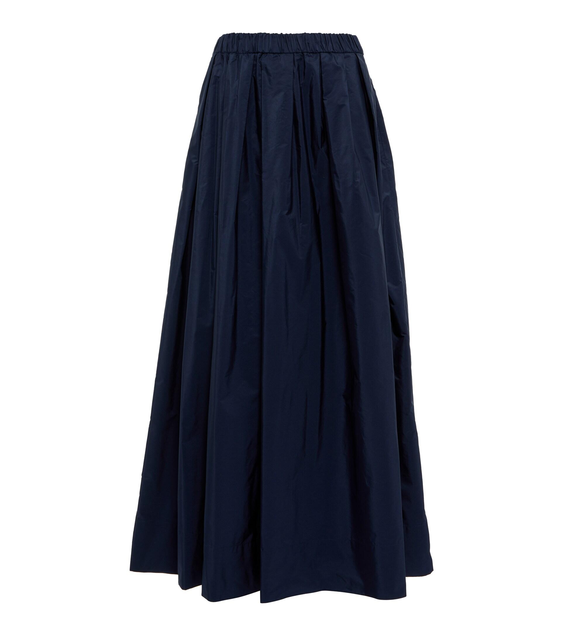 Max Mara Taffeta Pleated Maxi Skirt in Blue | Lyst