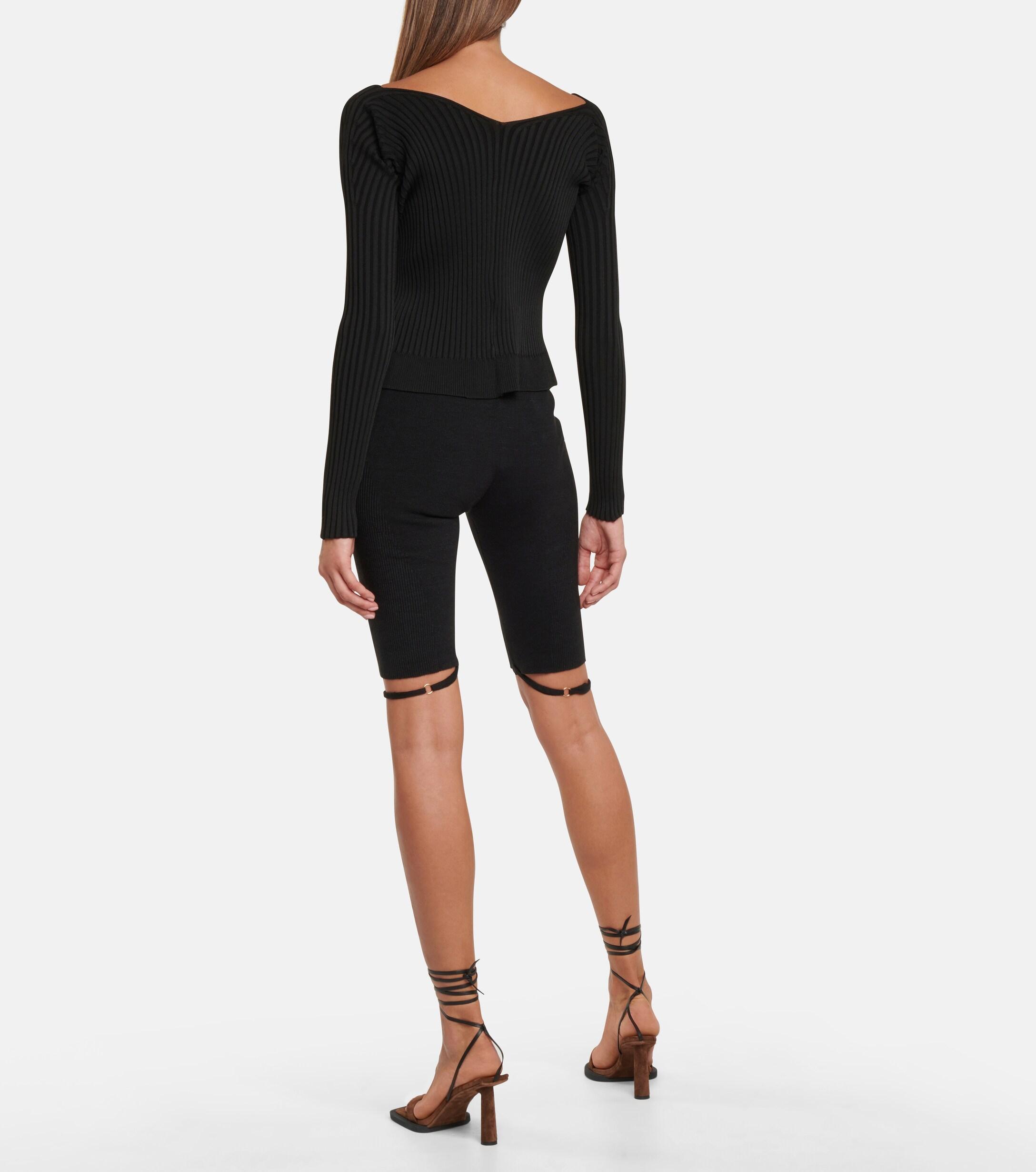 Jacquemus La Maille Pralù Longue Ribbed-knit Cardigan in Black | Lyst