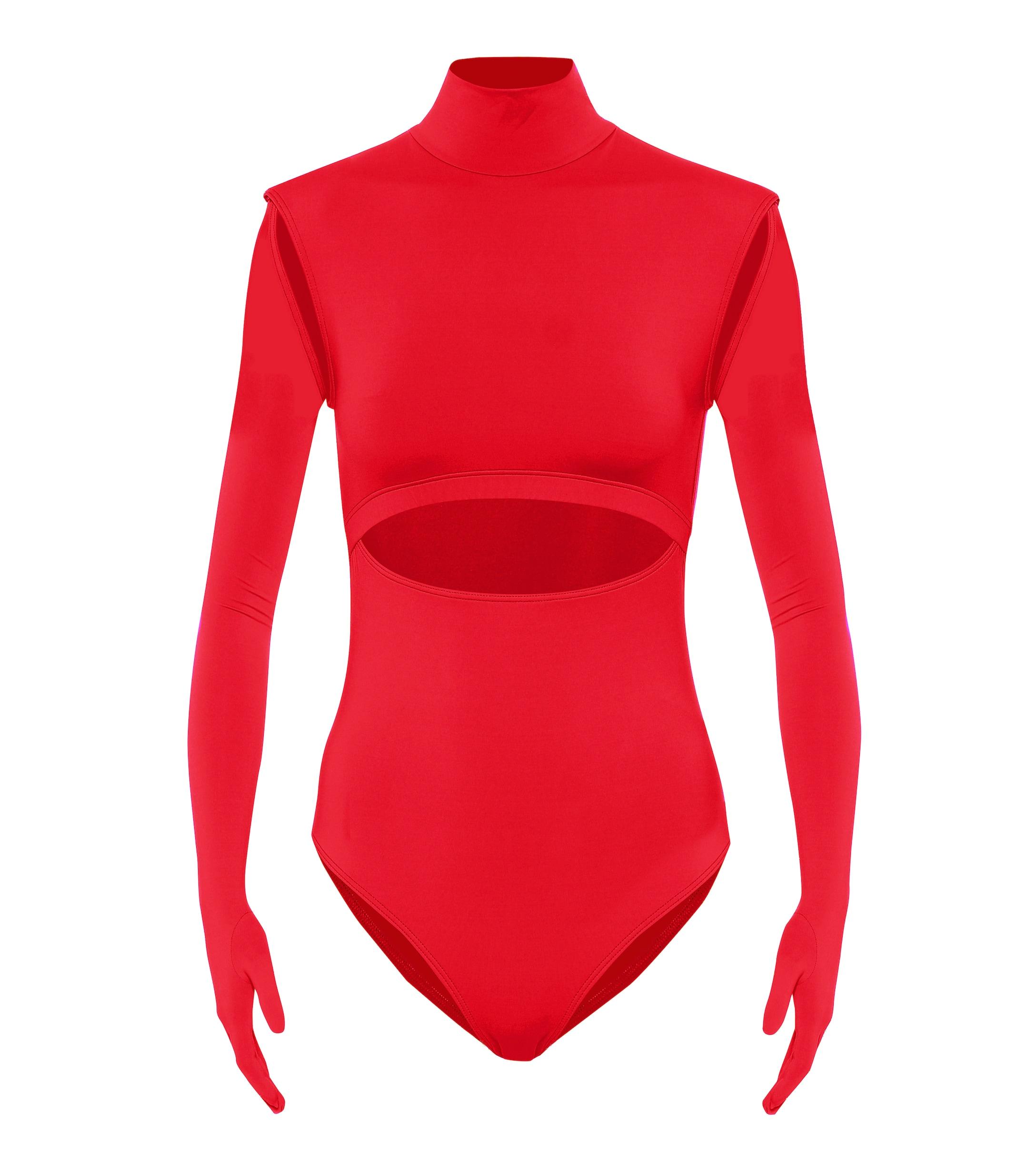 Vetements Bodysuit With Gloves in Red - Lyst