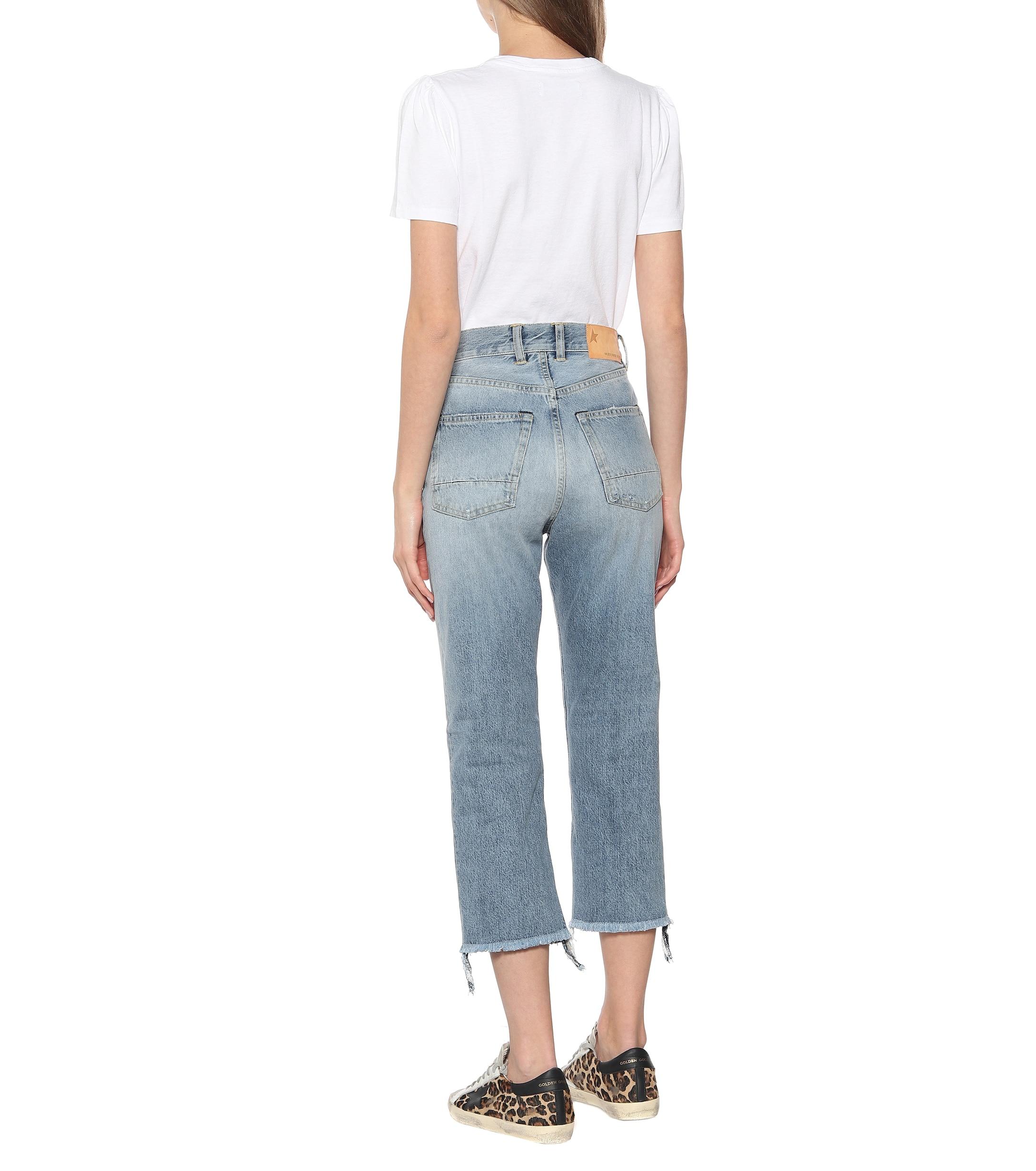 Golden Goose Deluxe Brand Denim Texas Cropped Straight Jeans in Blue - Lyst