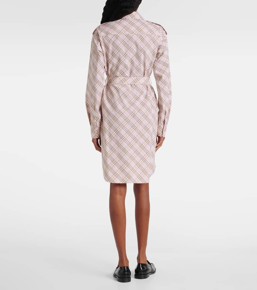 Burberry Check Cotton Shirt Dress in Pink Lyst UK