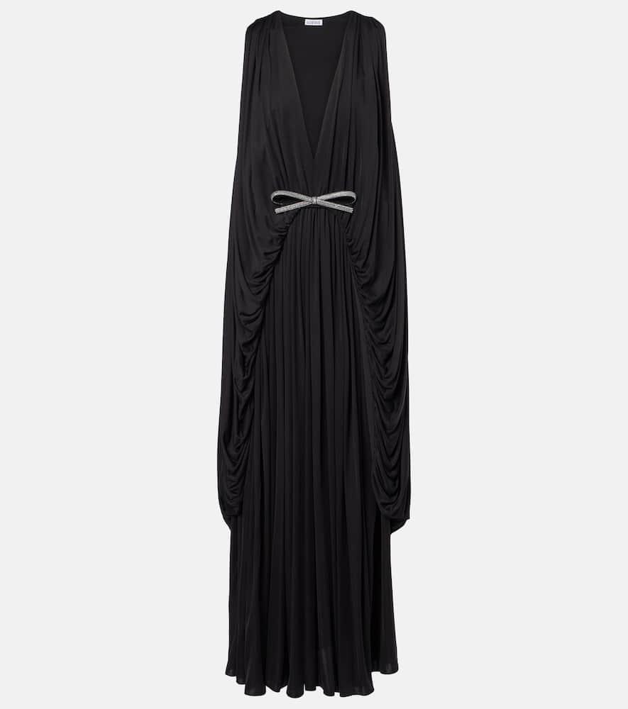 【送料&関税込】Loewe Black Satin Long Dress Loewe Long Dress With Back Slit in Blue | Lyst