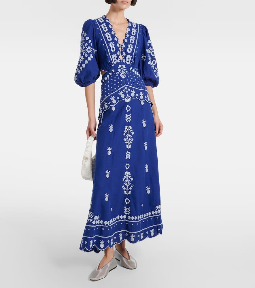 FARM Rio Embroidered Cut-out Maxi Dress in Blue | Lyst FARM Rio Embroidered Cut-out Maxi Dress in Blue | Lyst