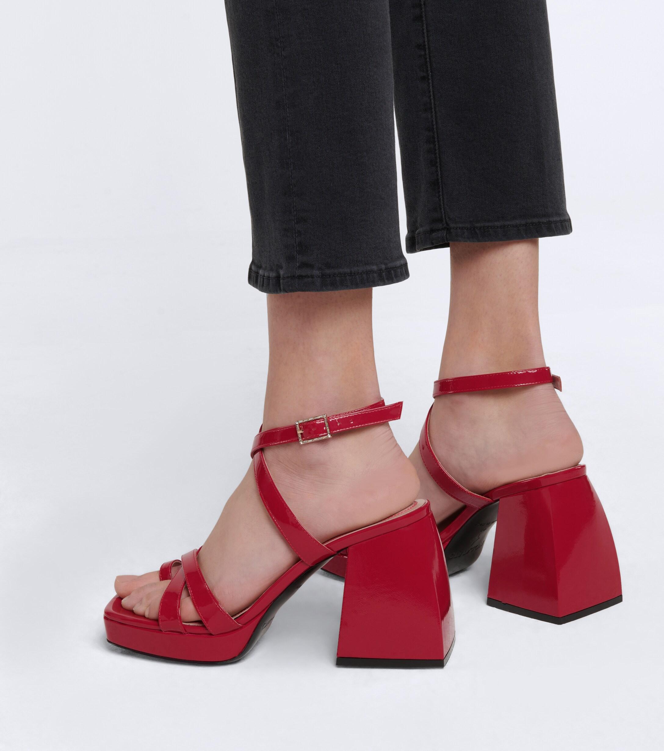 NODALETO Bulla Siler Patent Leather Sandals in Red | Lyst