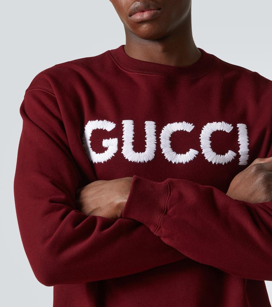 Gucci Logo Text-Embroidered Cotton Jumper for Men Lyst UK