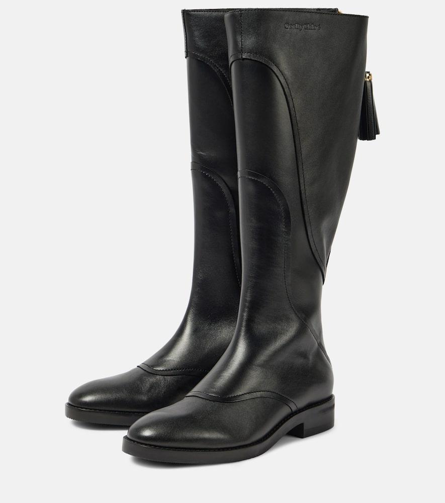 ロングブーツ See by Chloe' Boots Women Leather Black Black New Ring Tall Boots by See by Chloé on Sale