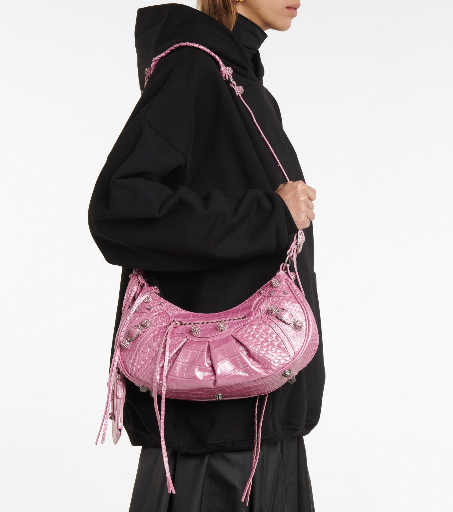 Balenciaga Le Cagole Small Leather Shoulder Bag in Pink | Lyst