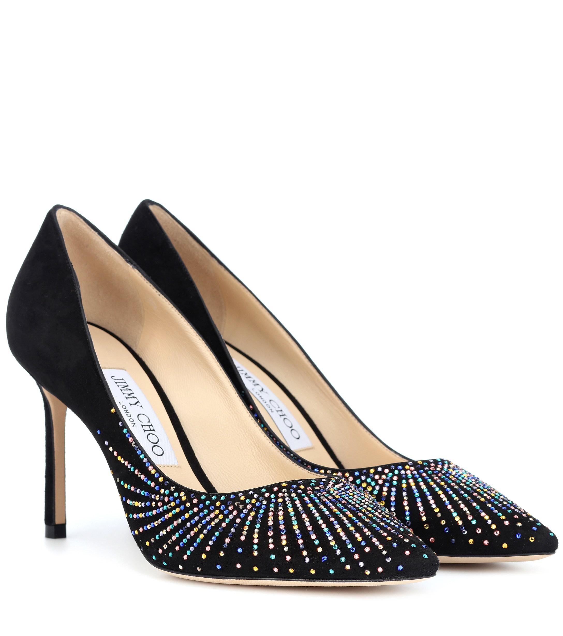 Jimmy Choo Romy 85 Suede Pumps in Black Lyst