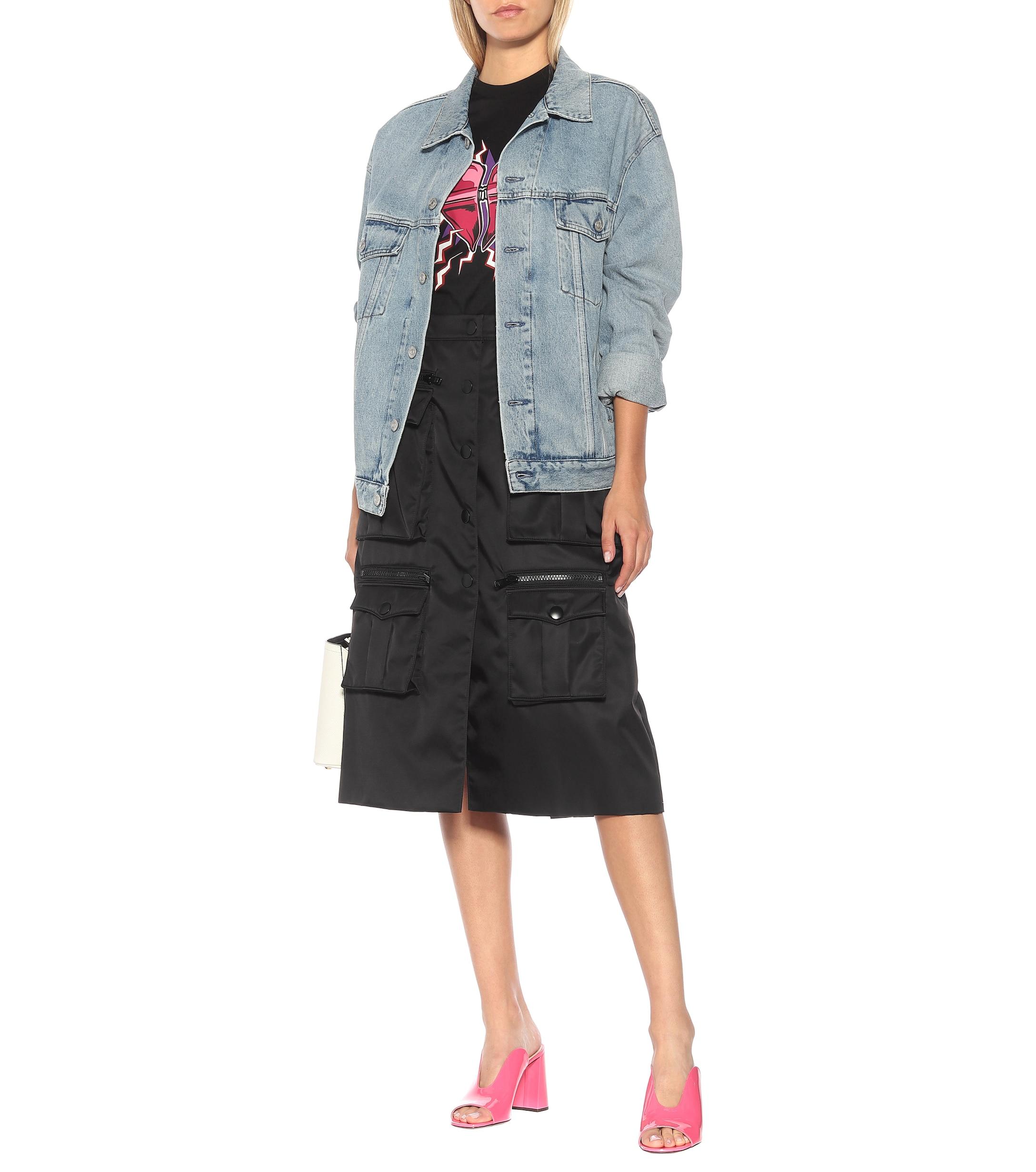 Prada Synthetic Nylon Midi Skirt in Nero (Black) - Save 36% - Lyst