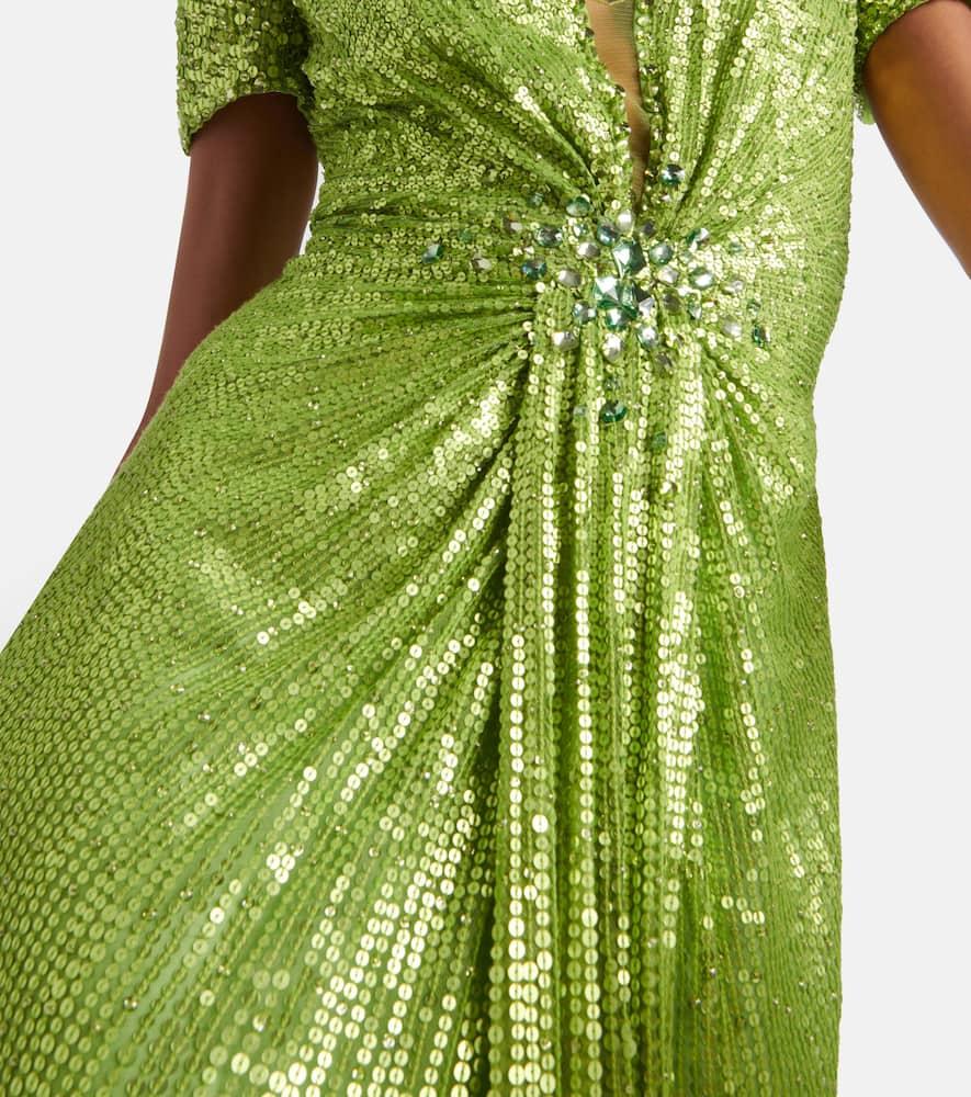 Jenny Packham Momoka Sequined Tulle Gown in Green | Lyst