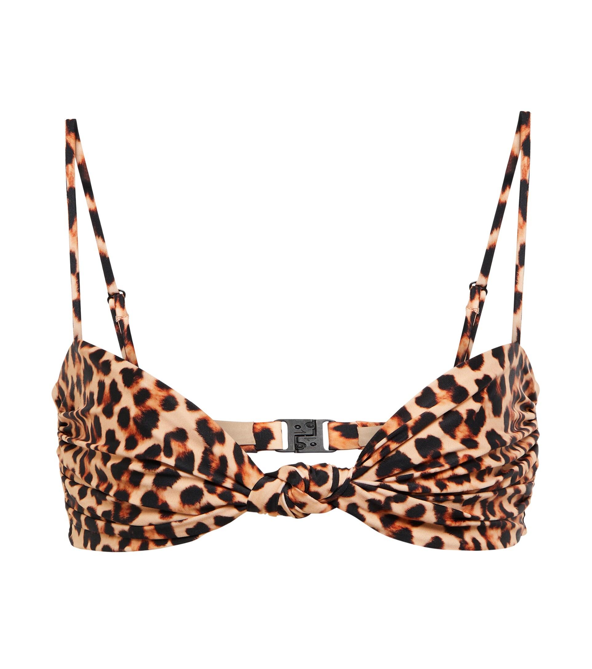Johanna Ortiz Leopard-print Bikini Top in Brown | Lyst