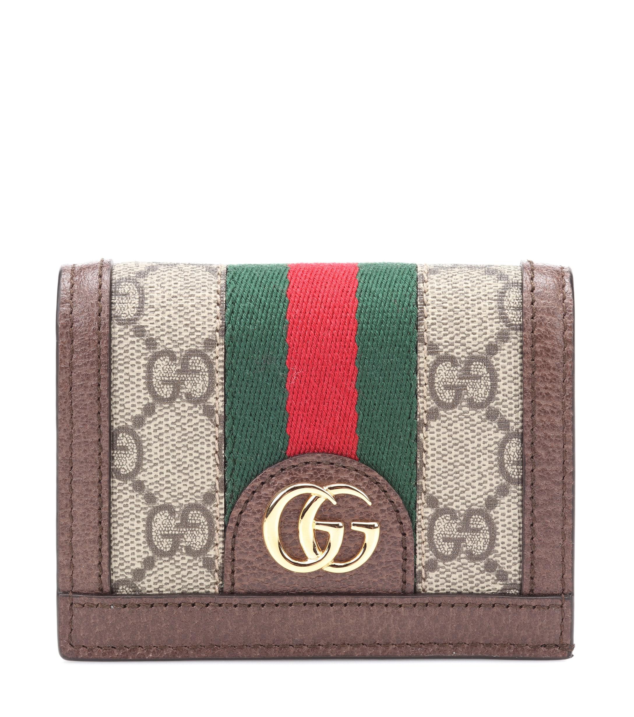 Gucci Leather Ophidia Gg Supreme Compact Wallet in Beige/Brown (Brown ...
