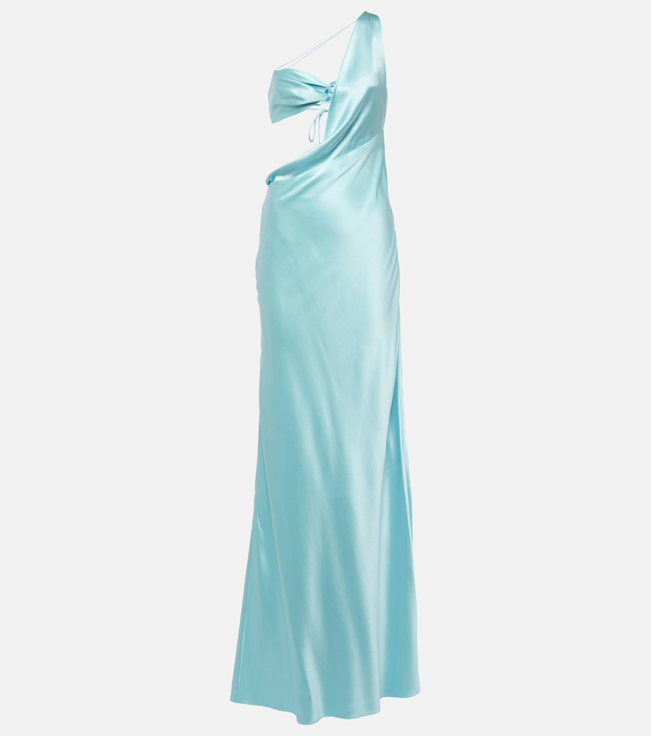 The Sei One-shoulder Silk Gown in Blue