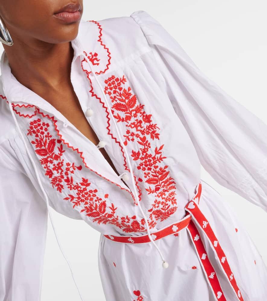 ALÉMAIS Hearts Embroidered Midi Dress in White Lyst UK