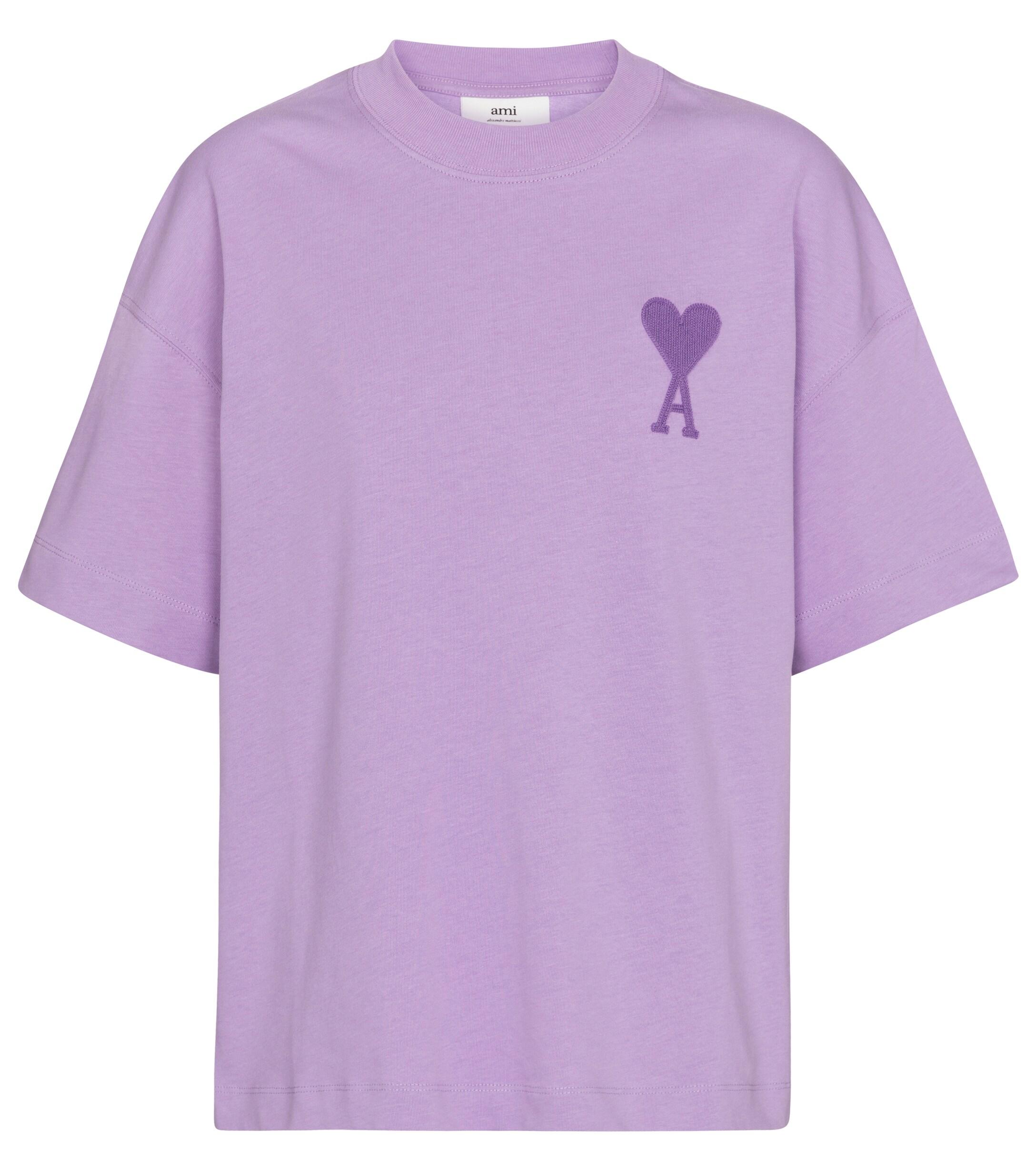 Ami Paris Ami De Coeur Cotton Jersey T-shirt in Purple | Lyst