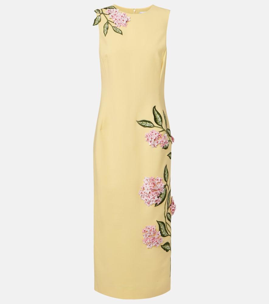 oscar de la renta floral-applique halter-neck dress Printed Silk Chiffon Halter Gown
