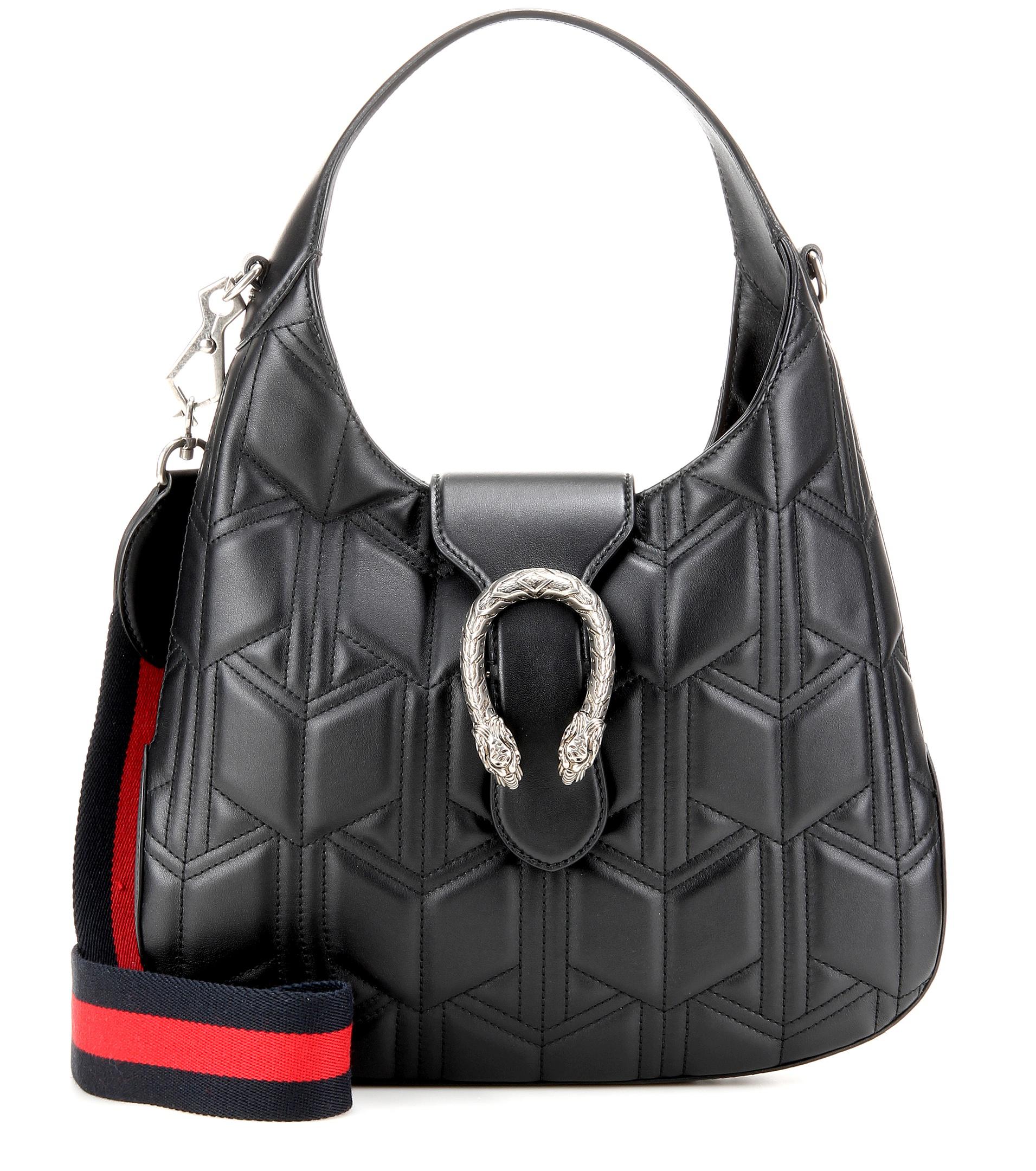 compass Stop The actual Gucci Dionysus Matelassé Leather Hobo Shoulder Bag in Black | Lyst