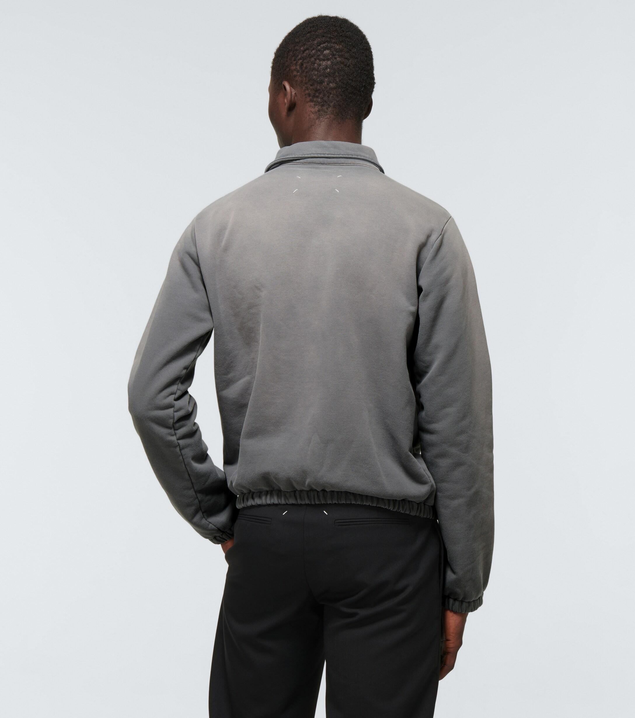 Maison Margiela Cotton Half-zipped Blouson Sweater in Gray for Men 