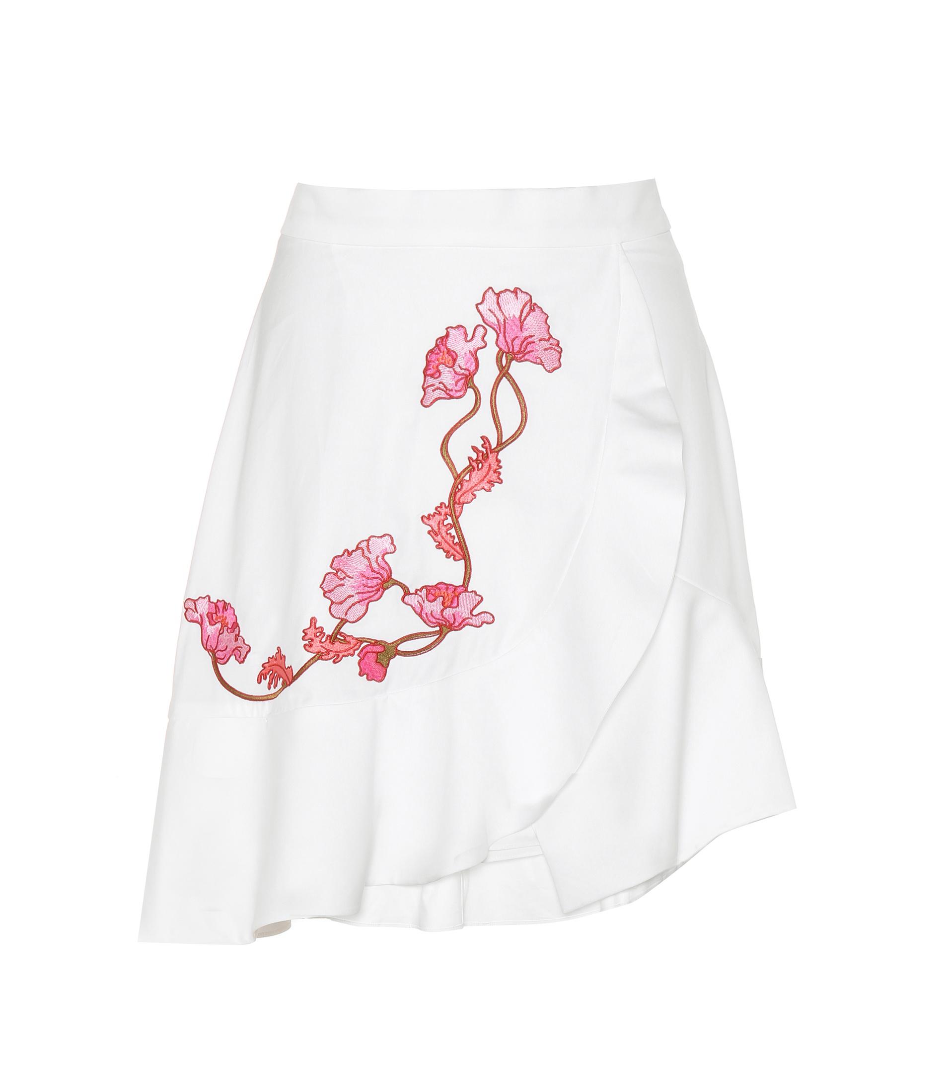 womens white embroidered cotton skirt